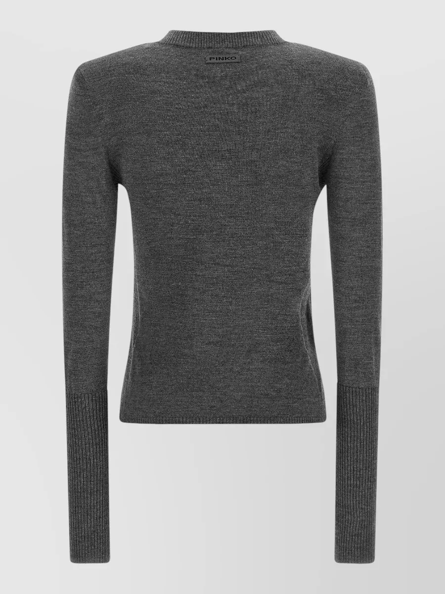 Pinko Wool slim-fit ribbed-cuff sweater