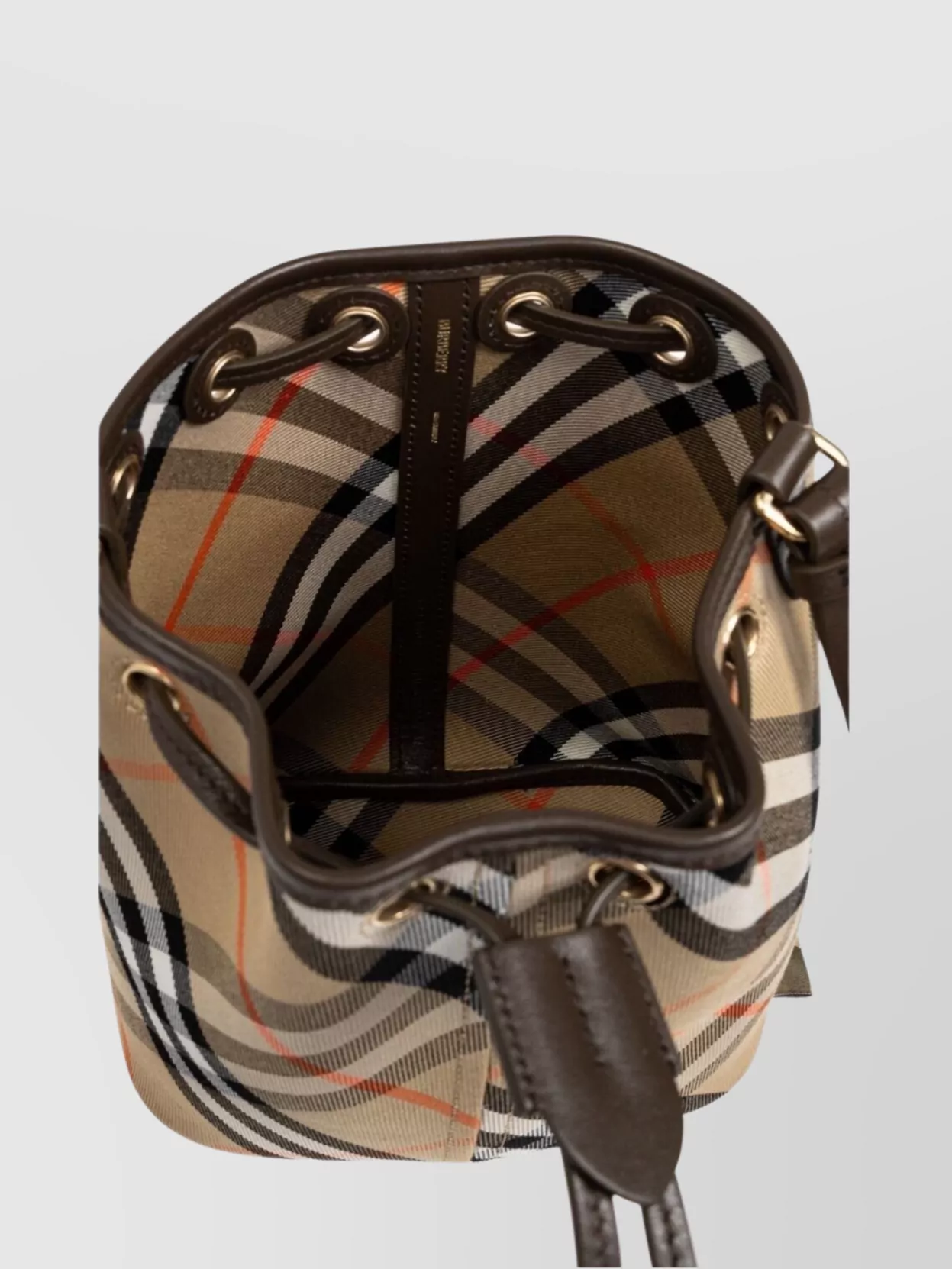 Burberry Medium Bucket Bag With Check Pattern