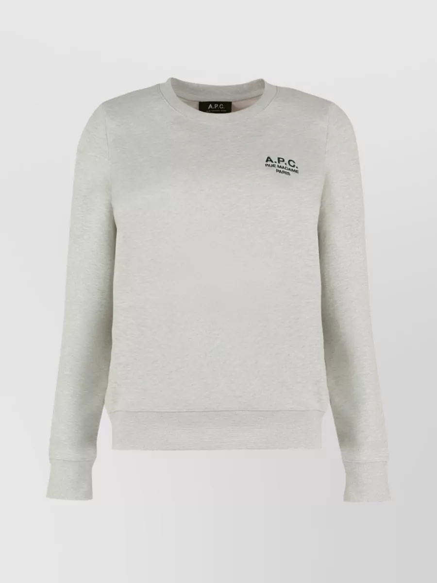 Shop Apc Skye Heritage Logo Sweatshirt In Grey