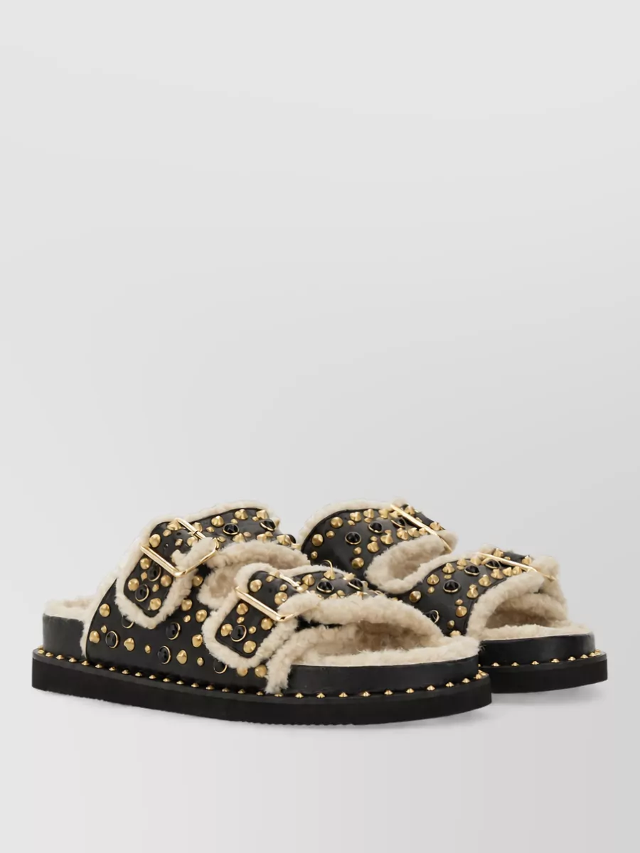 Ash leather slides