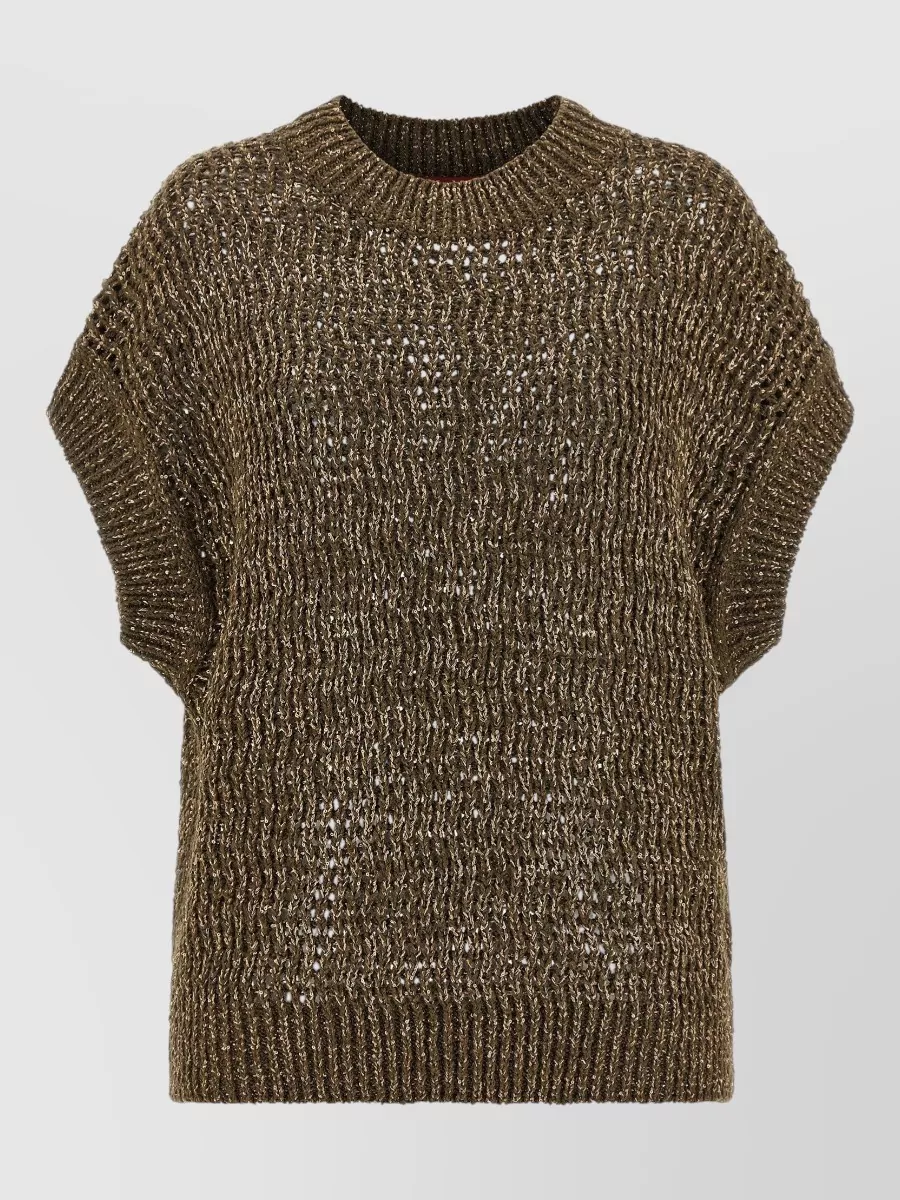 S Max Mara Sequin Appliqué Mesh Knit Jumper