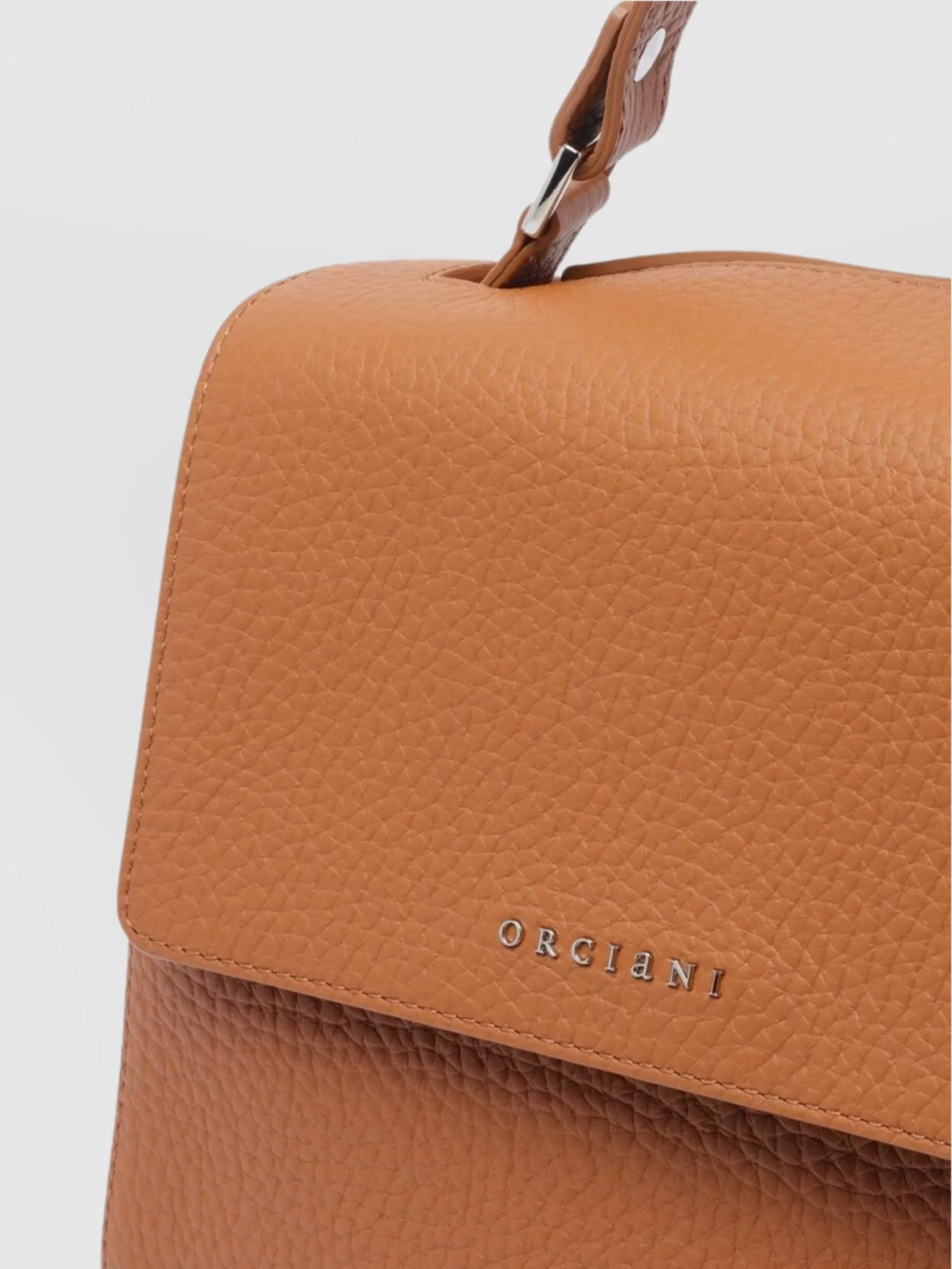 Orciani Textured Top Handle Shoulder Bag With Metal Hardware