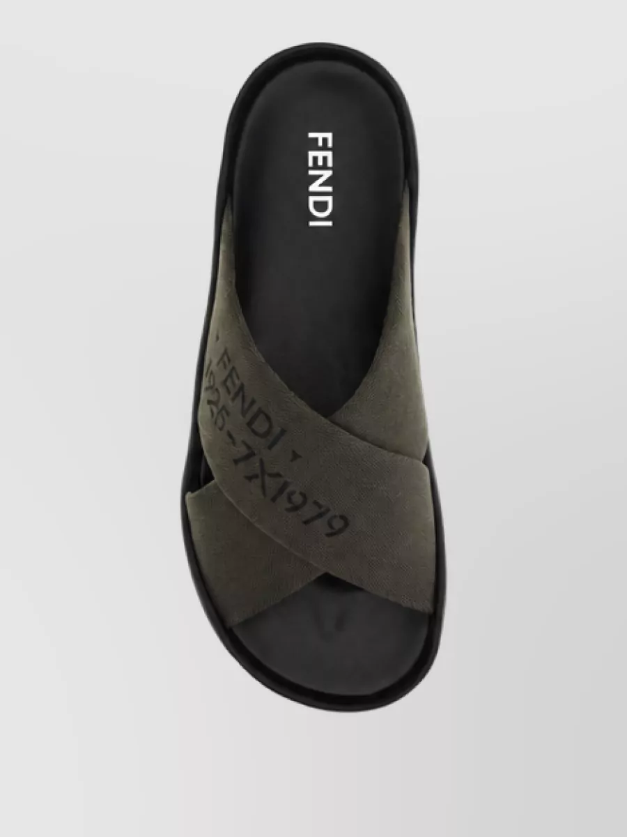 Fendi Polyester Double Strap Slides