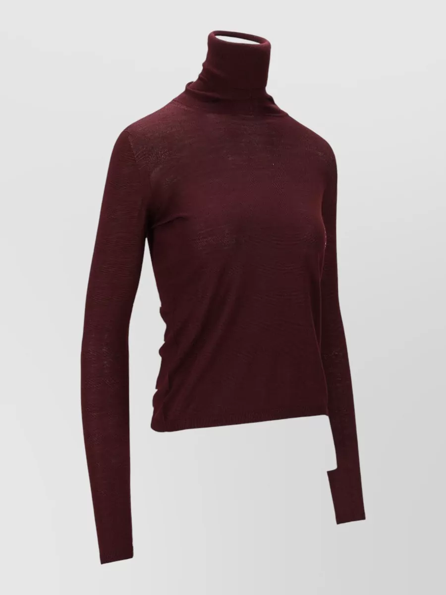 Max Mara Knit Cropped Top Long Sleeves Turtleneck