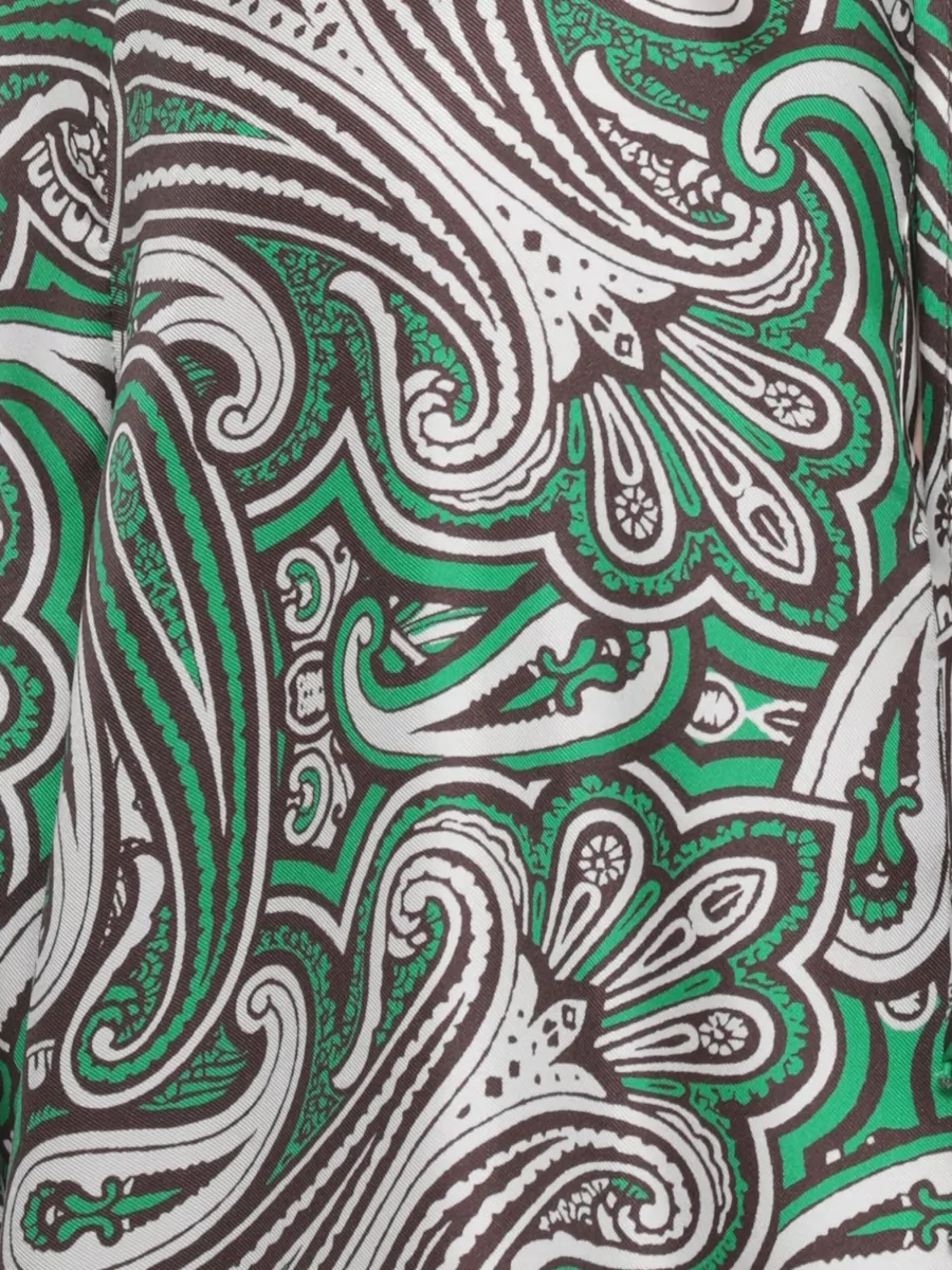 Parosh Silk Paisley-Print Long-Sleeve Blouse