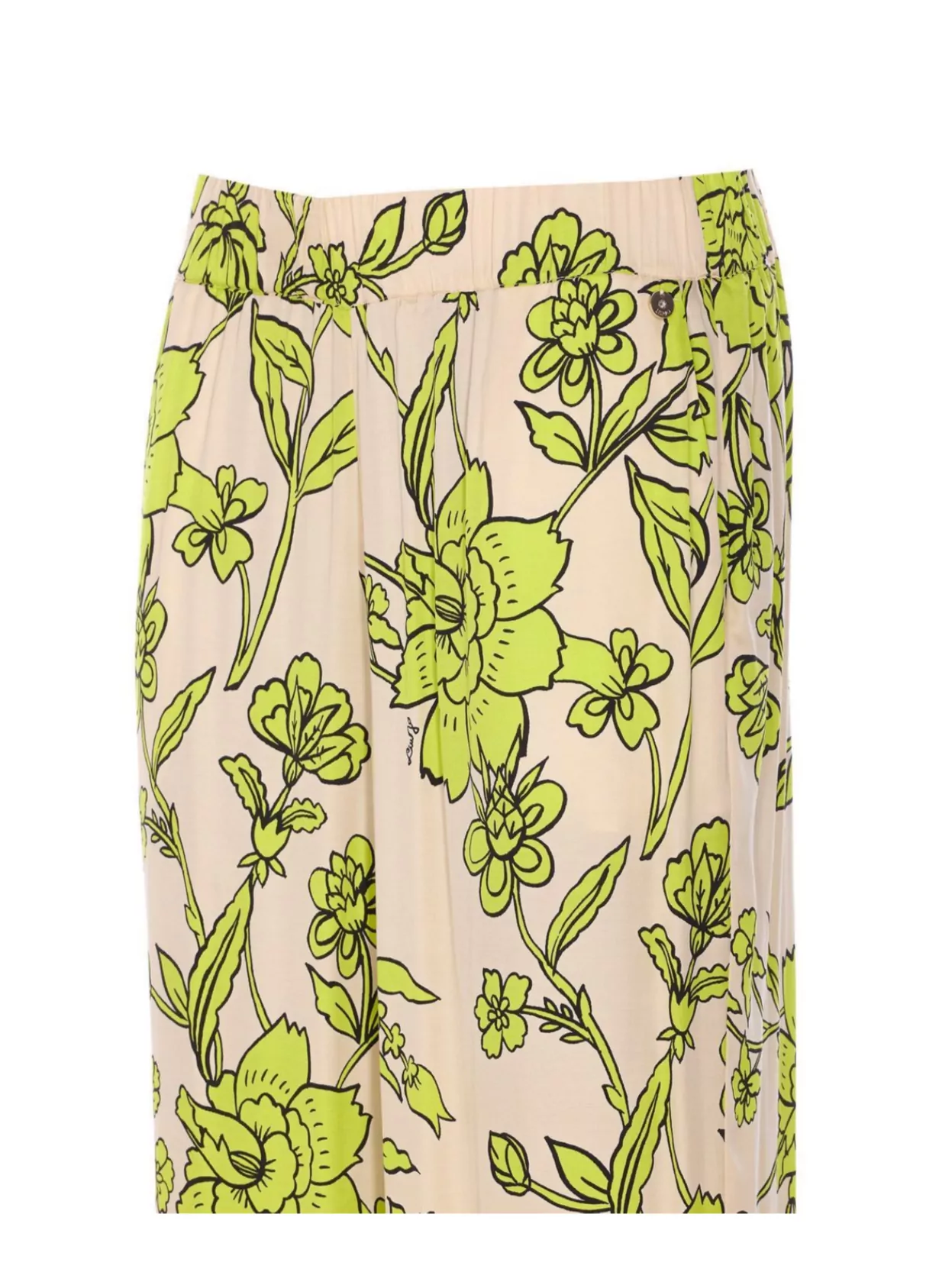 Liu •jo Elasticized Waist Floral Print Wide Leg Trousers
