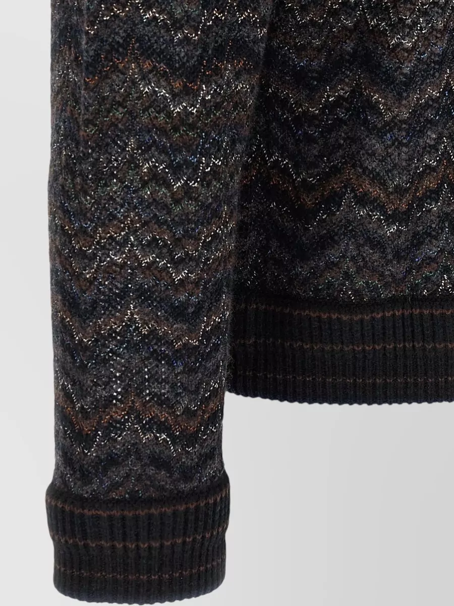 Missoni Cashmere Zigzag Long-Sleeve Polo Shirt