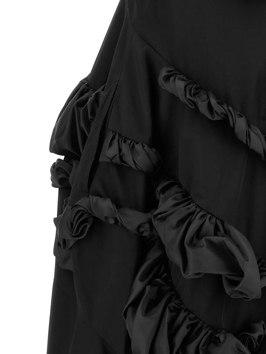 Comme Des Garçons Ruffled Asymmetric Sleeveless Mini Dress