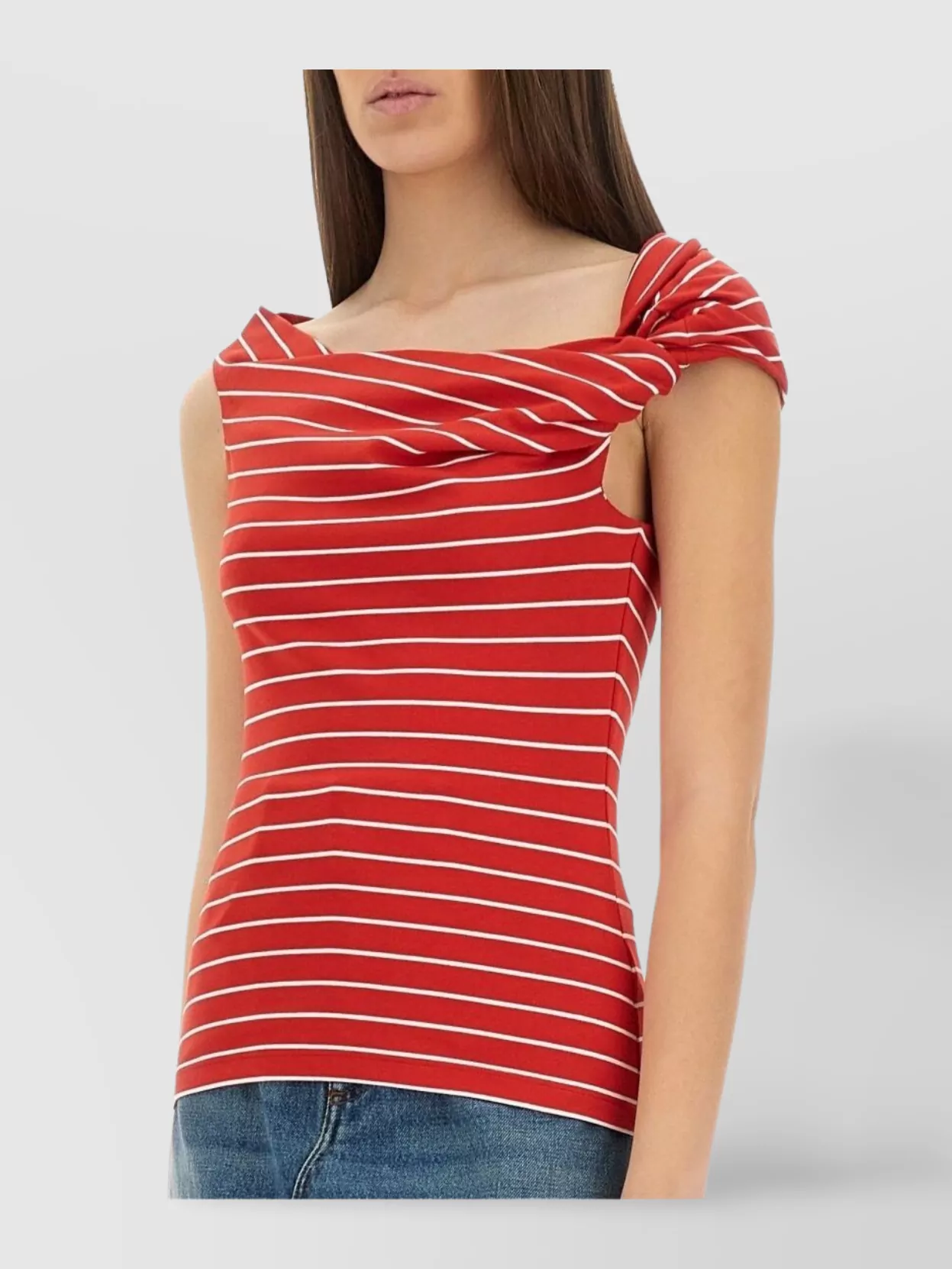 Msgm Knotted Shoulder Strap Top