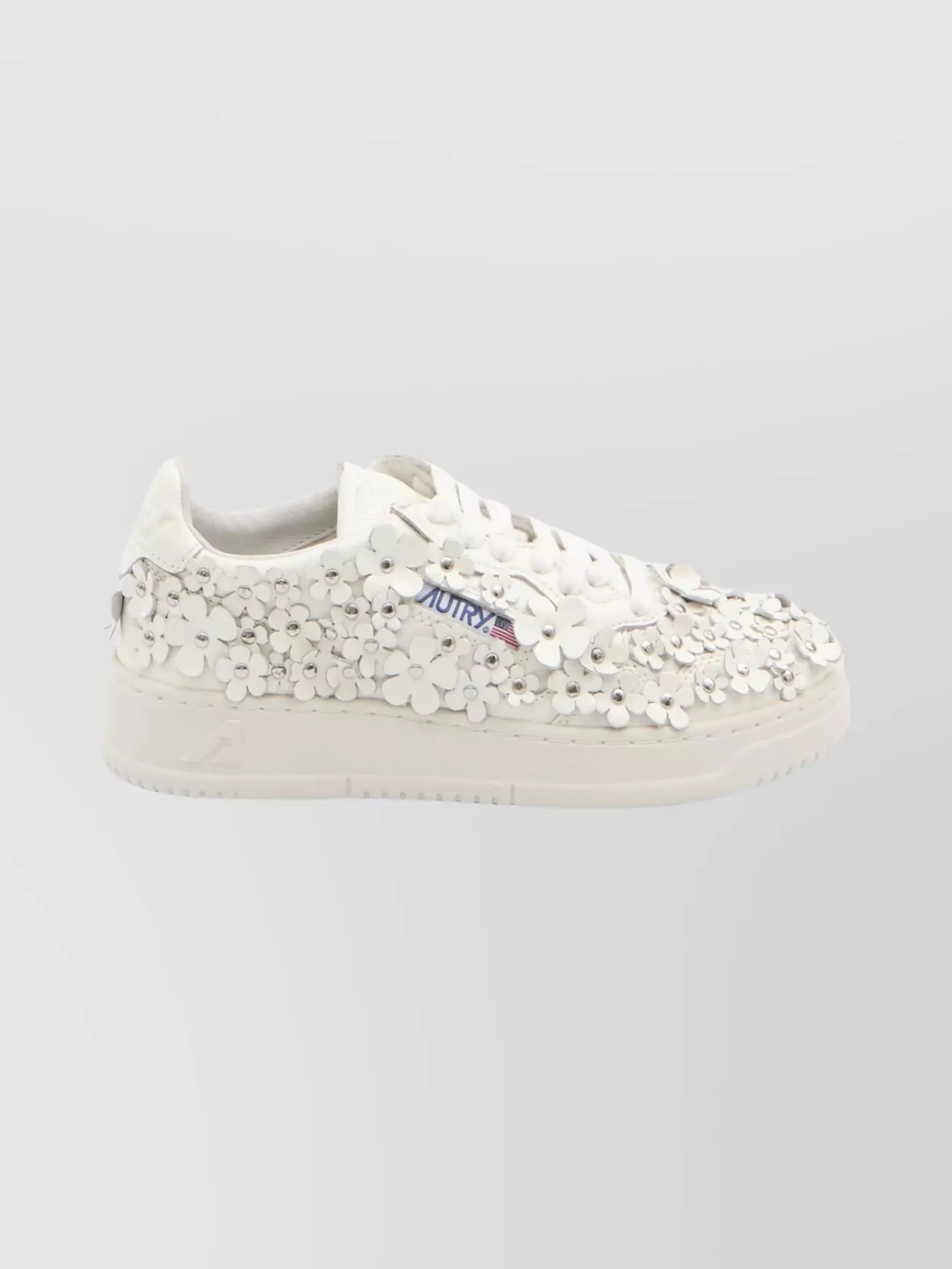 Autry Floral Embellished Low Top Sneakers