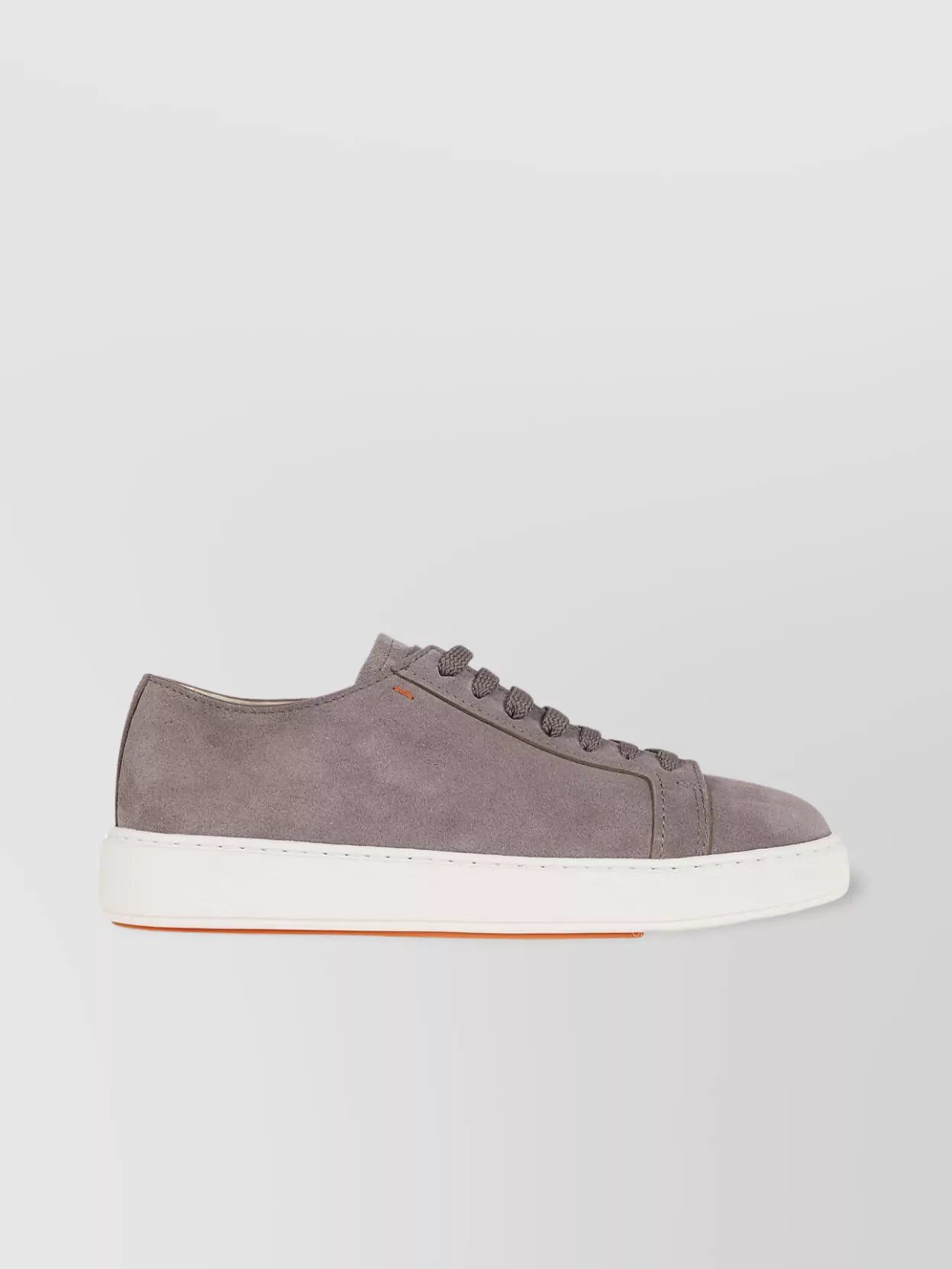 Santoni Low-top Sneakers With Contrast Sole And Suede Texture In Gray