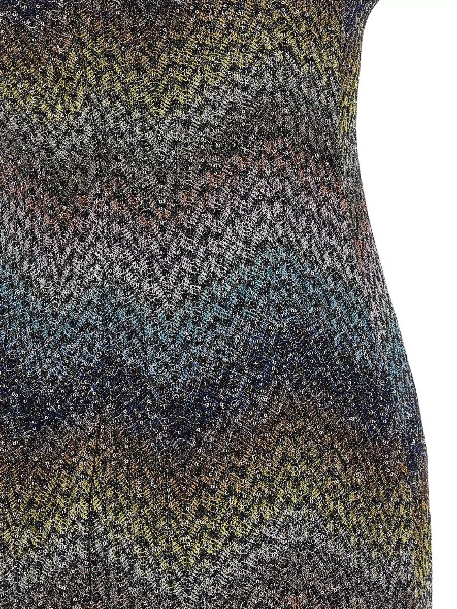 Missoni Metallic Knit Off-The-Shoulder Mini Dress