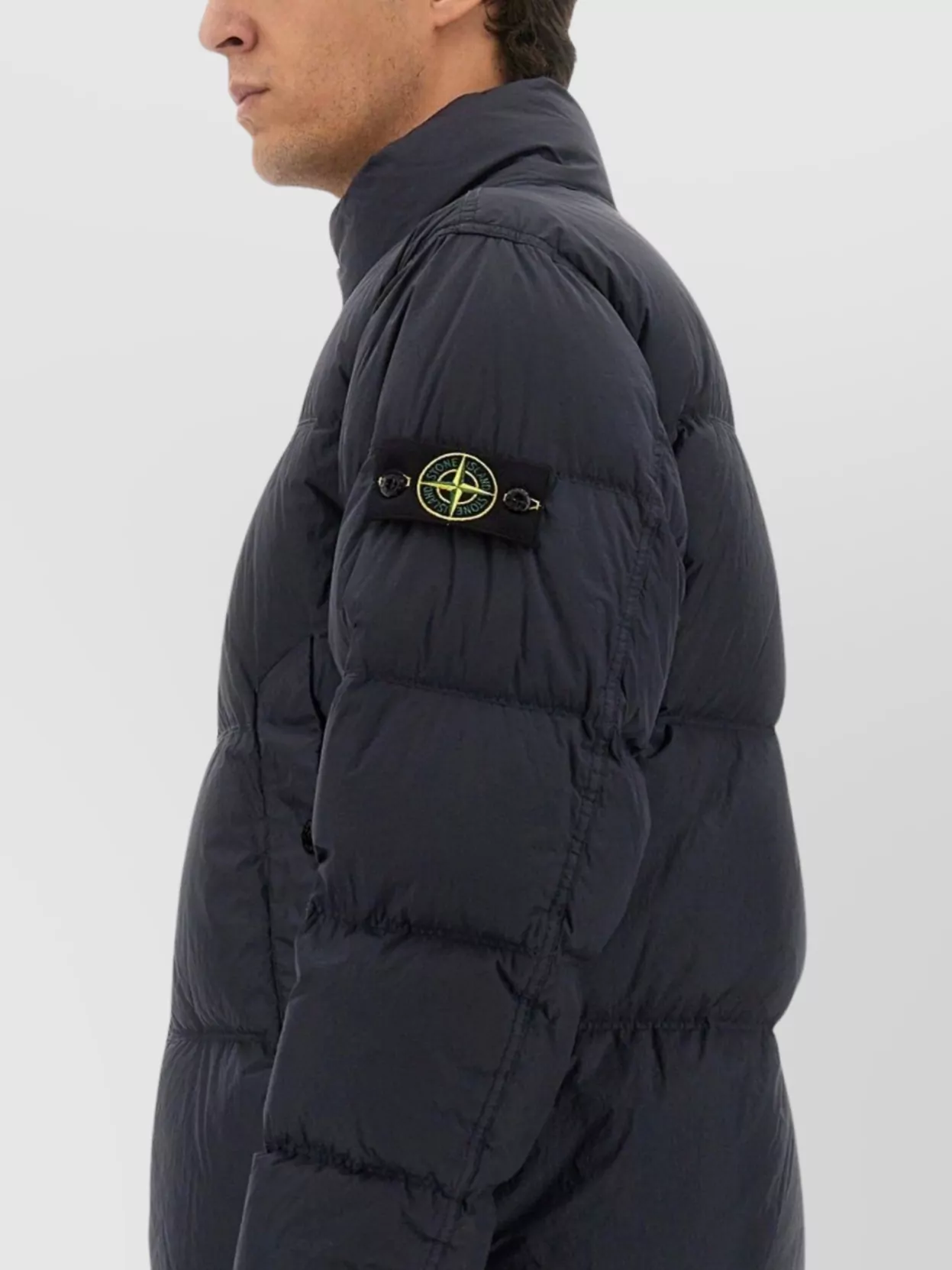 Stone Island Puffer High Collar Quilted Side Pockets Jacket
