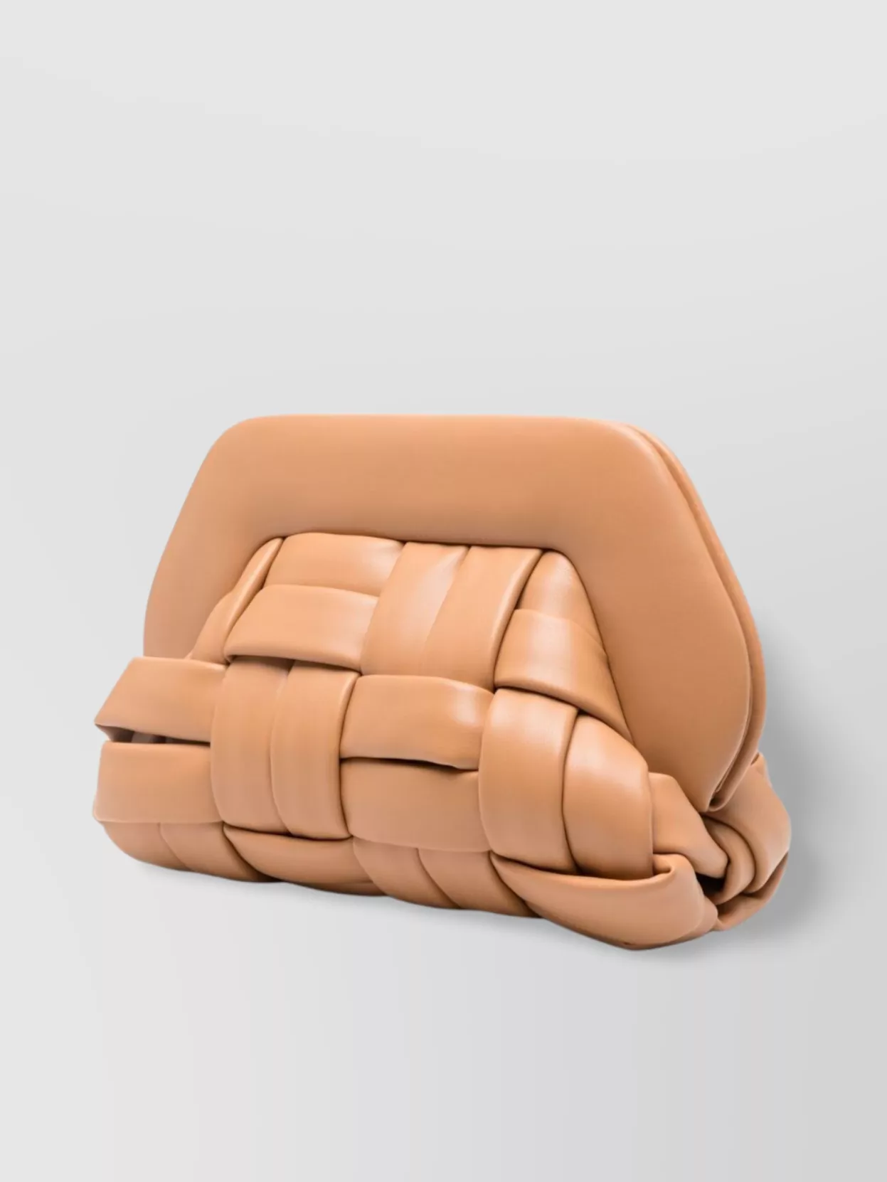 THEMOIRÈ TIA RECTANGULAR WEAVED VEGAN LEATHER CLUTCH