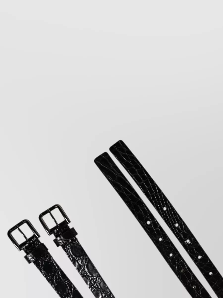 Dolce&Gabbana Caiman Leather Double Strap Belt