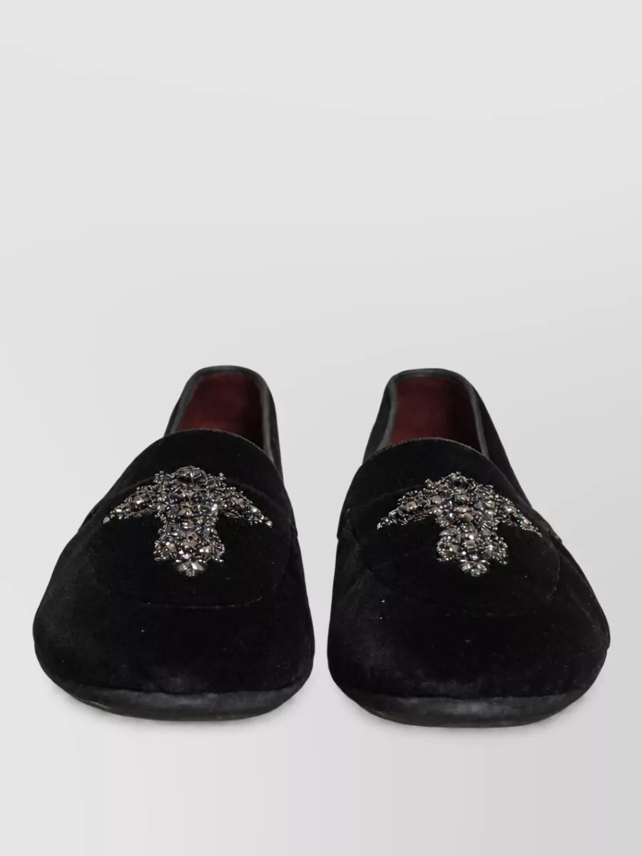 Dolce&Gabbana leather embellished slippers