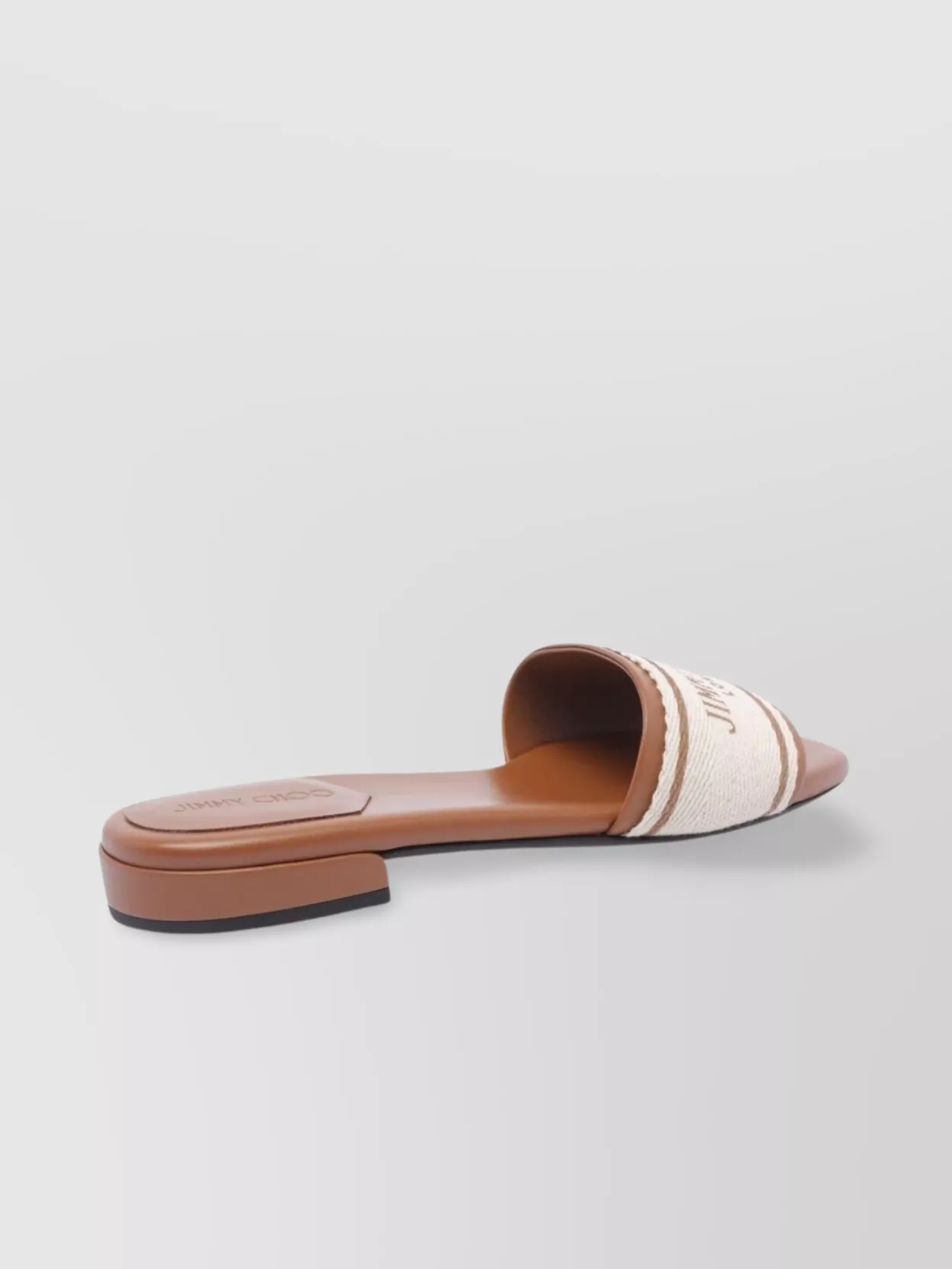 Jimmy Choo Canvas Square Toe Flat Sandals