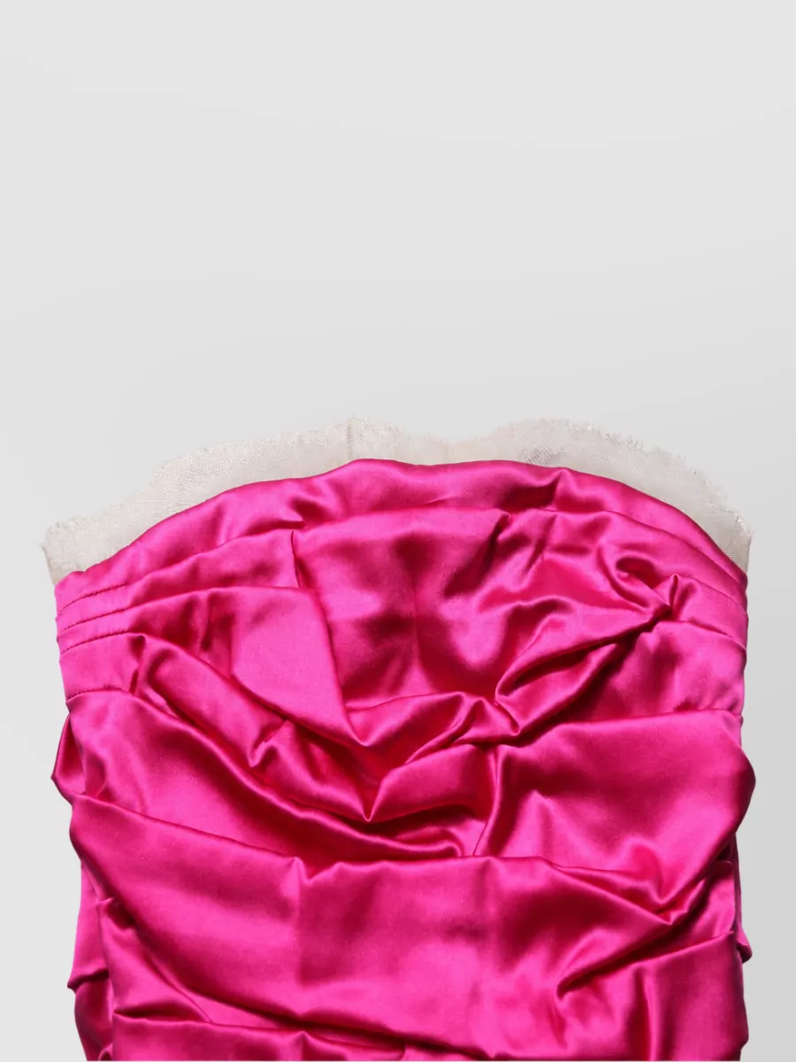 Dolce&Gabbana Silk Ruched Strapless Gown