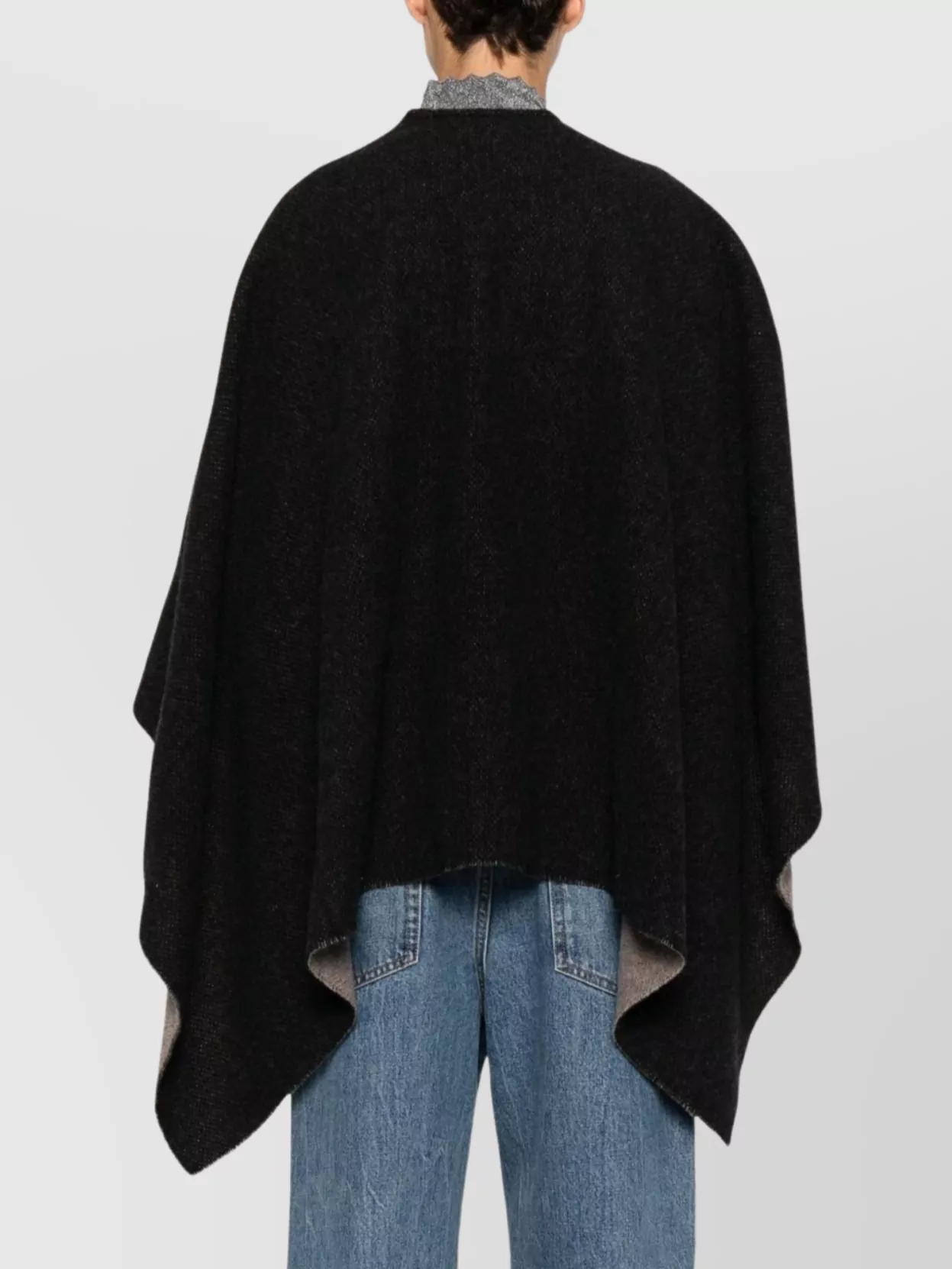 Emporio Armani Textured Two-Tone Wool Wrap Cape