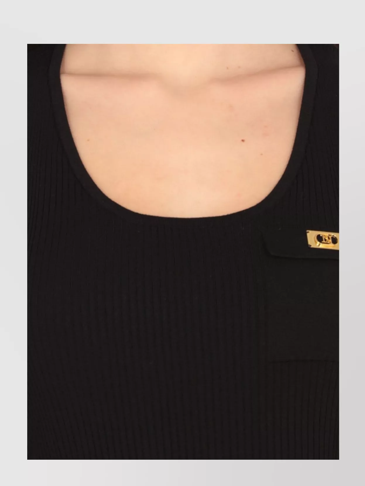 Elisabetta Franchi Ribbed Scoop Neck Sleeveless Top