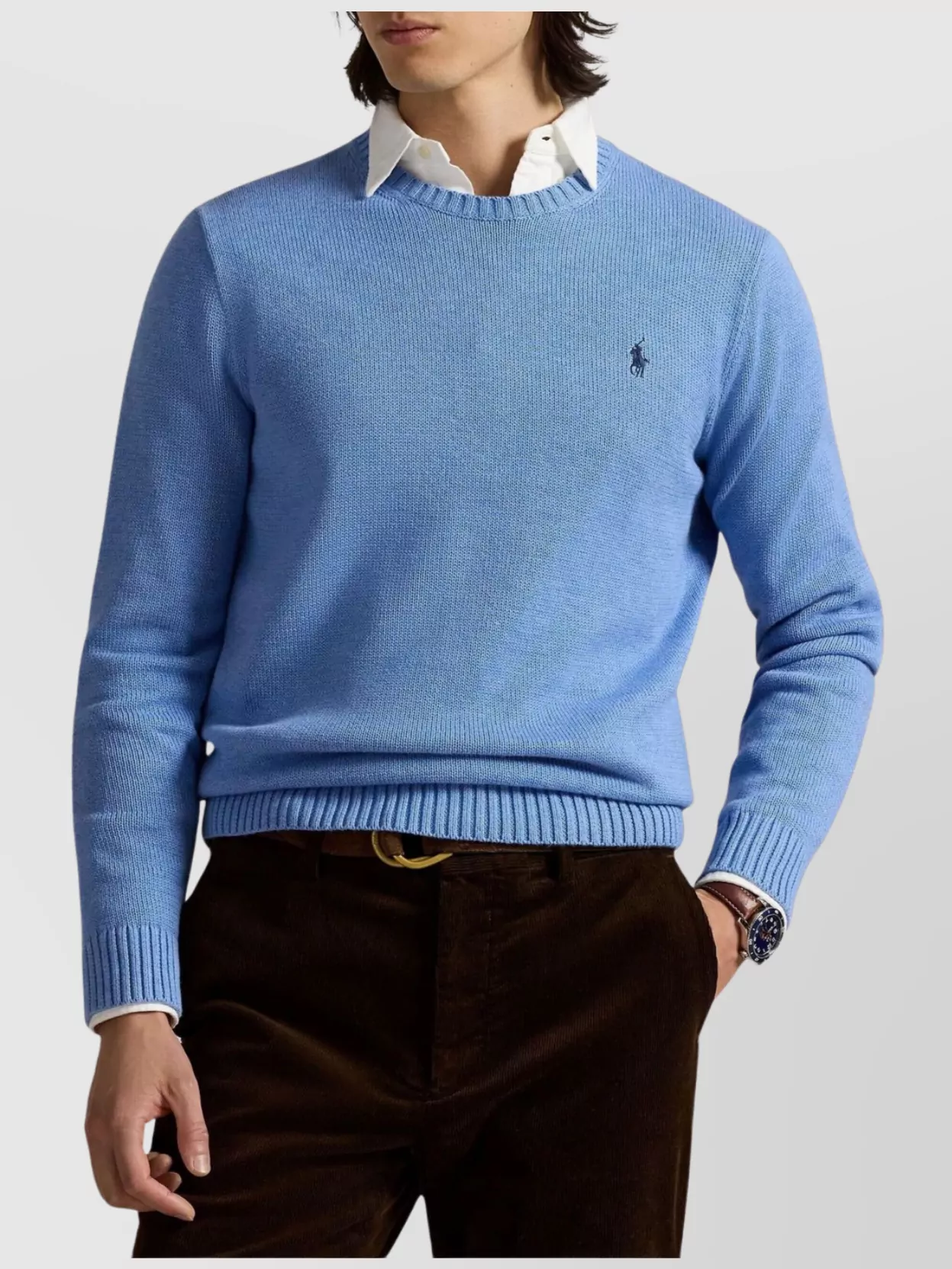Ralph Lauren Crew Neck Ribbed Cuff Knit Sweater