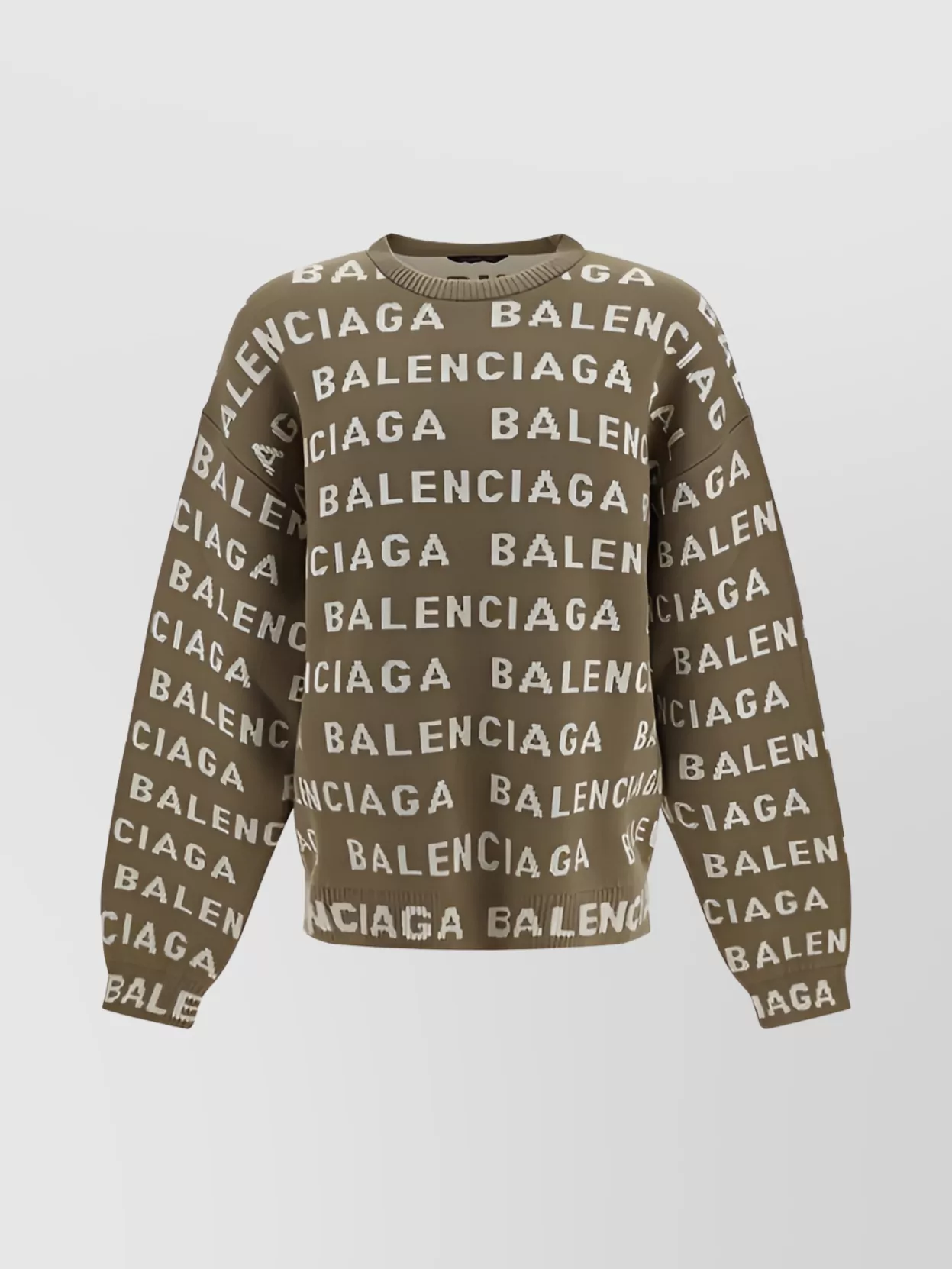 Shop Balenciaga Oversized Monogram Wool Sweater
