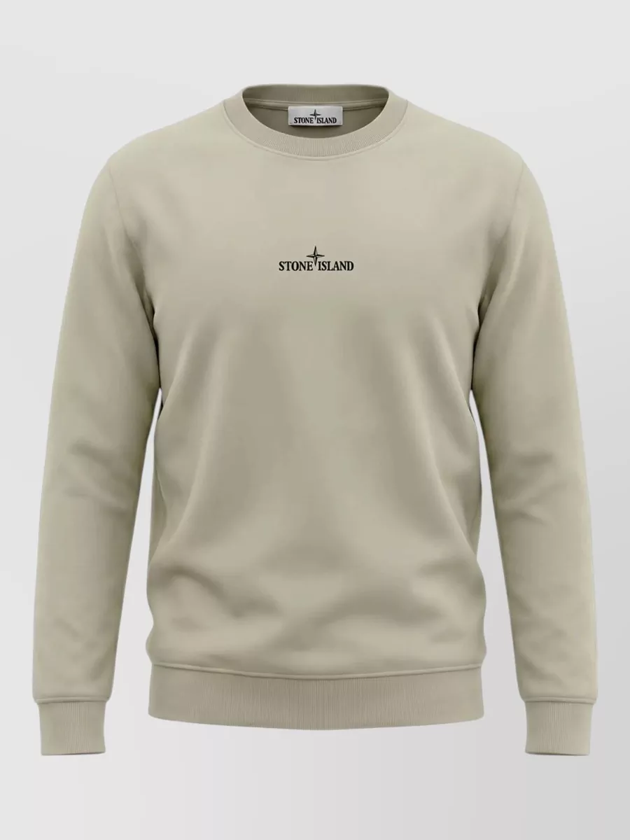 Stone Island cotton logo print sweatshirt