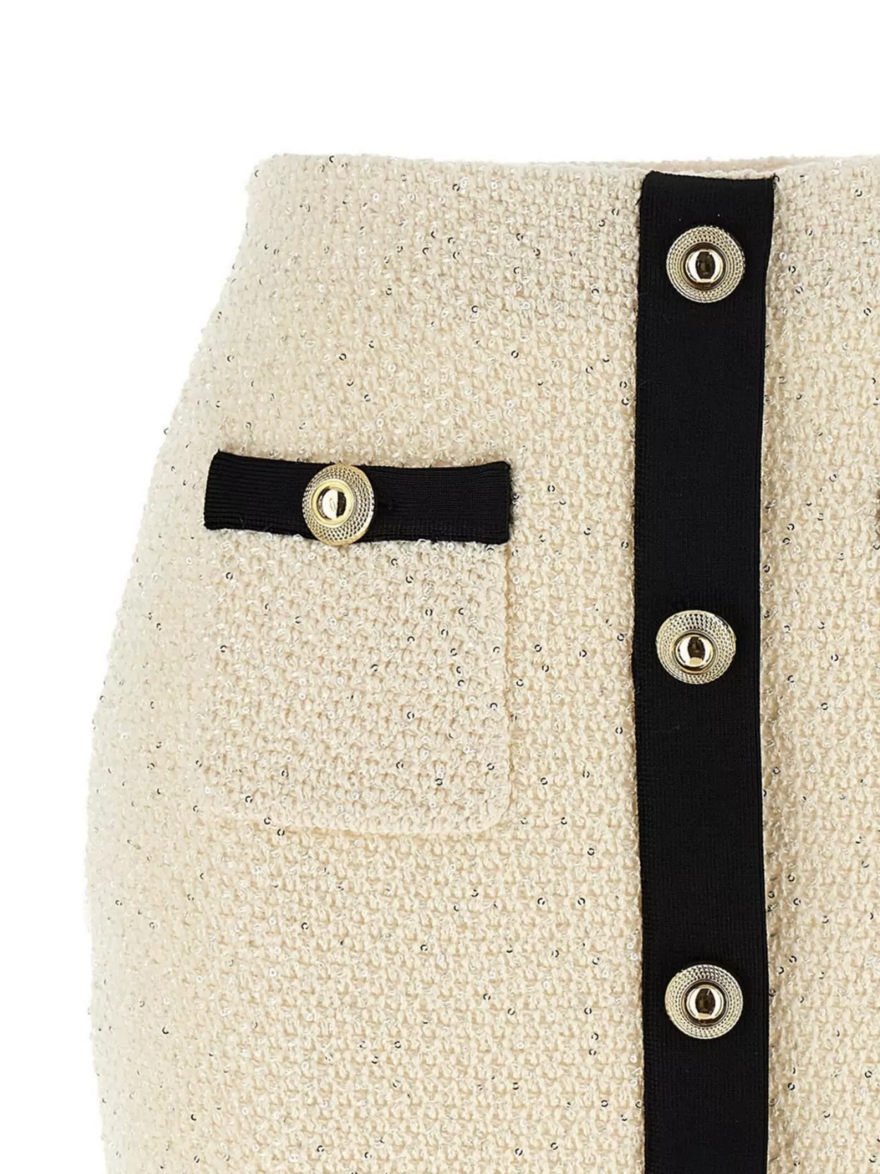 Self-portrait Sequin-embellished Knitted Mini Skirt