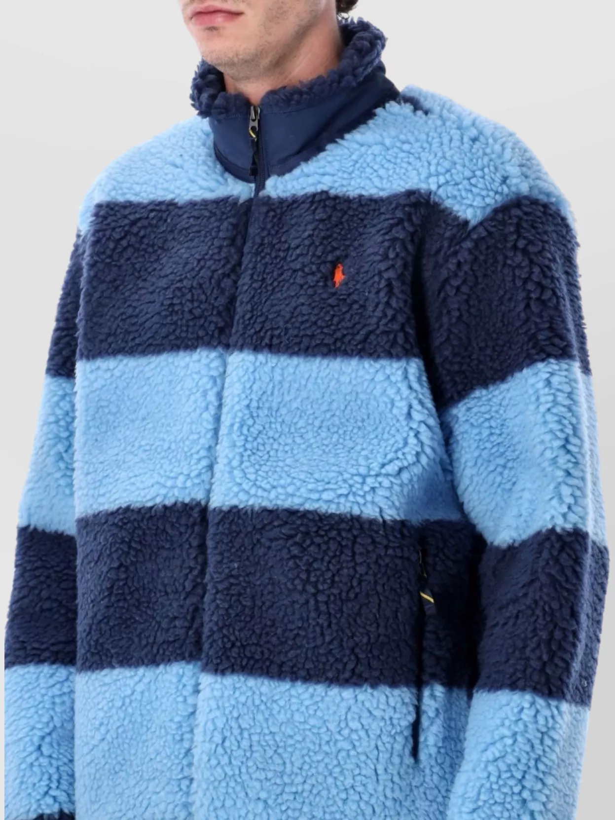 Polo Ralph Lauren Striped Fleece Jacket High Collar