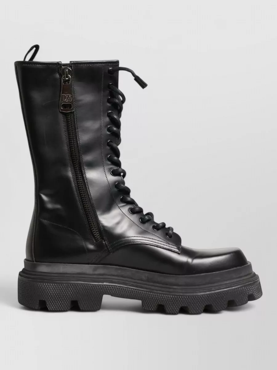 Dolce&Gabbana Leather Combat Boots