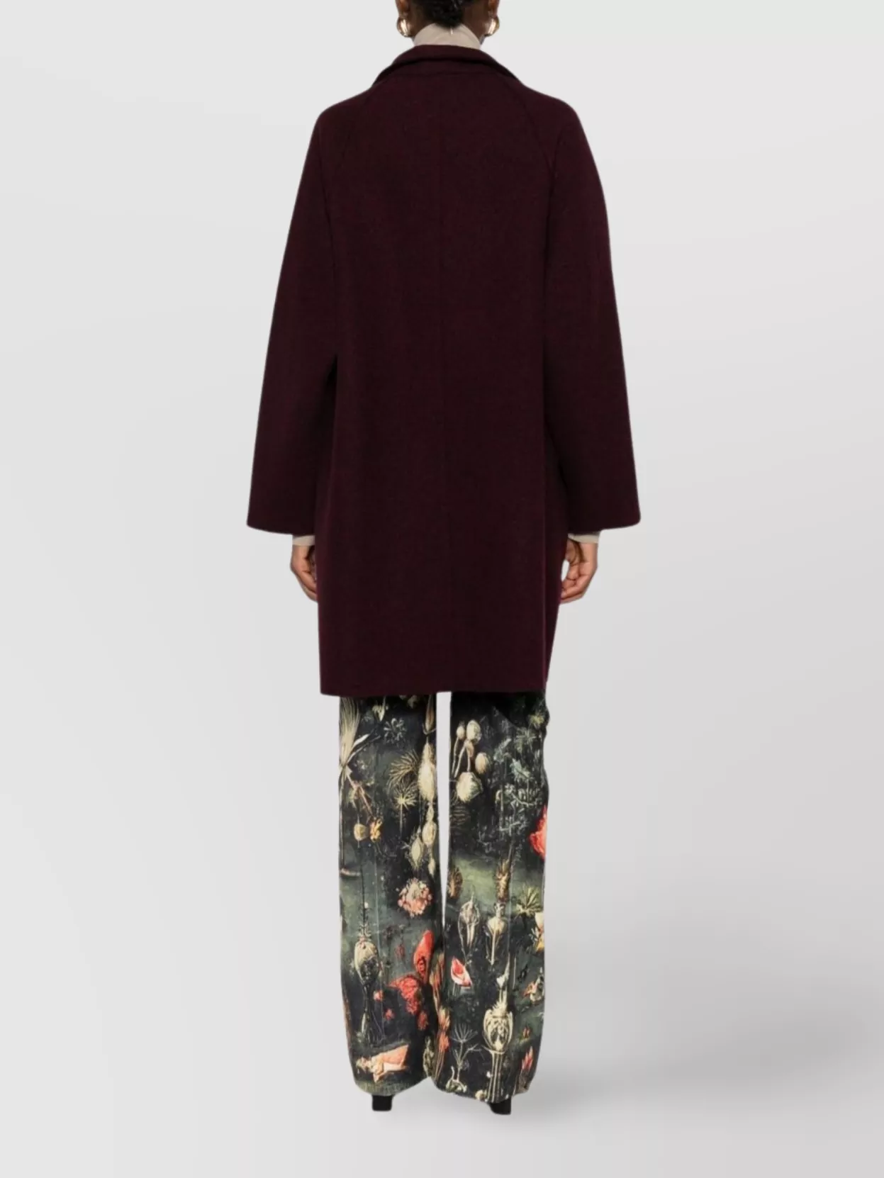 Harris Wharf London Wool Coat With High Neck And Raglan Sleeves