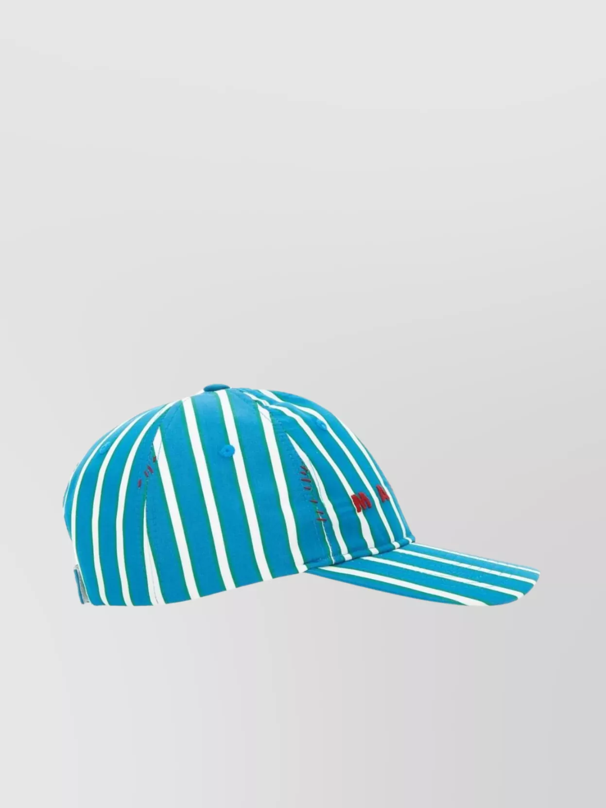 Shop Marni Striped Cotton Baseball Cap With Curved Peak