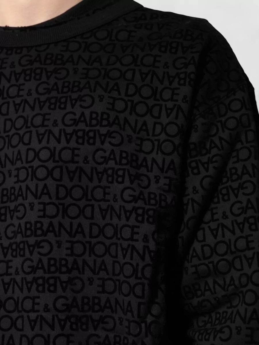Dolce&Gabbana Cotton Monogram Crew Neck Sweatshirt