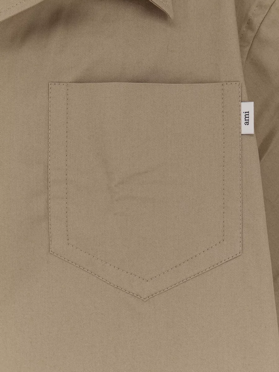 Ami Paris Cotton Oversized Short-Sleeve Shirt