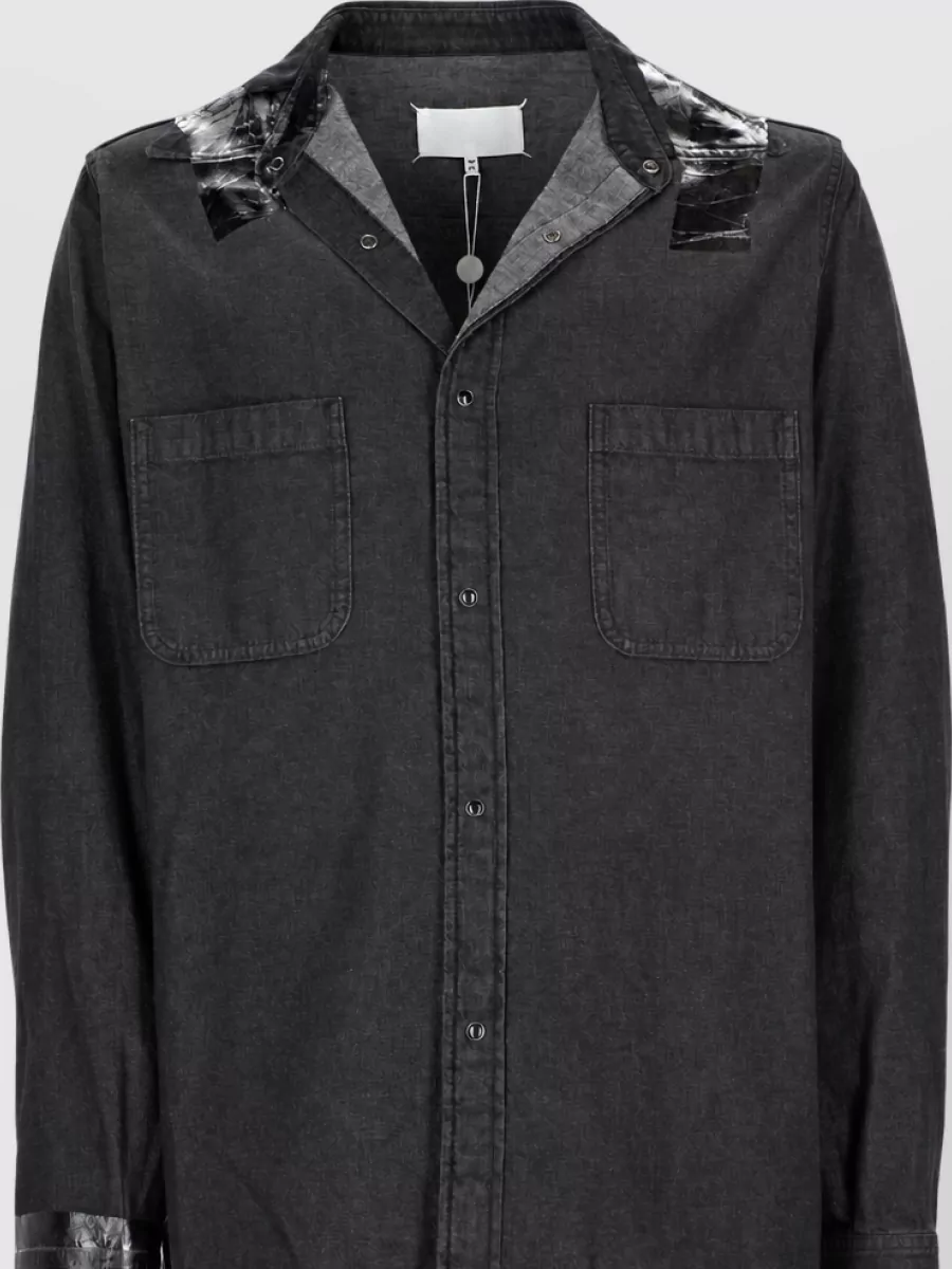 Maison Margiela Denim Shirt Taped Shoulders Front Pockets