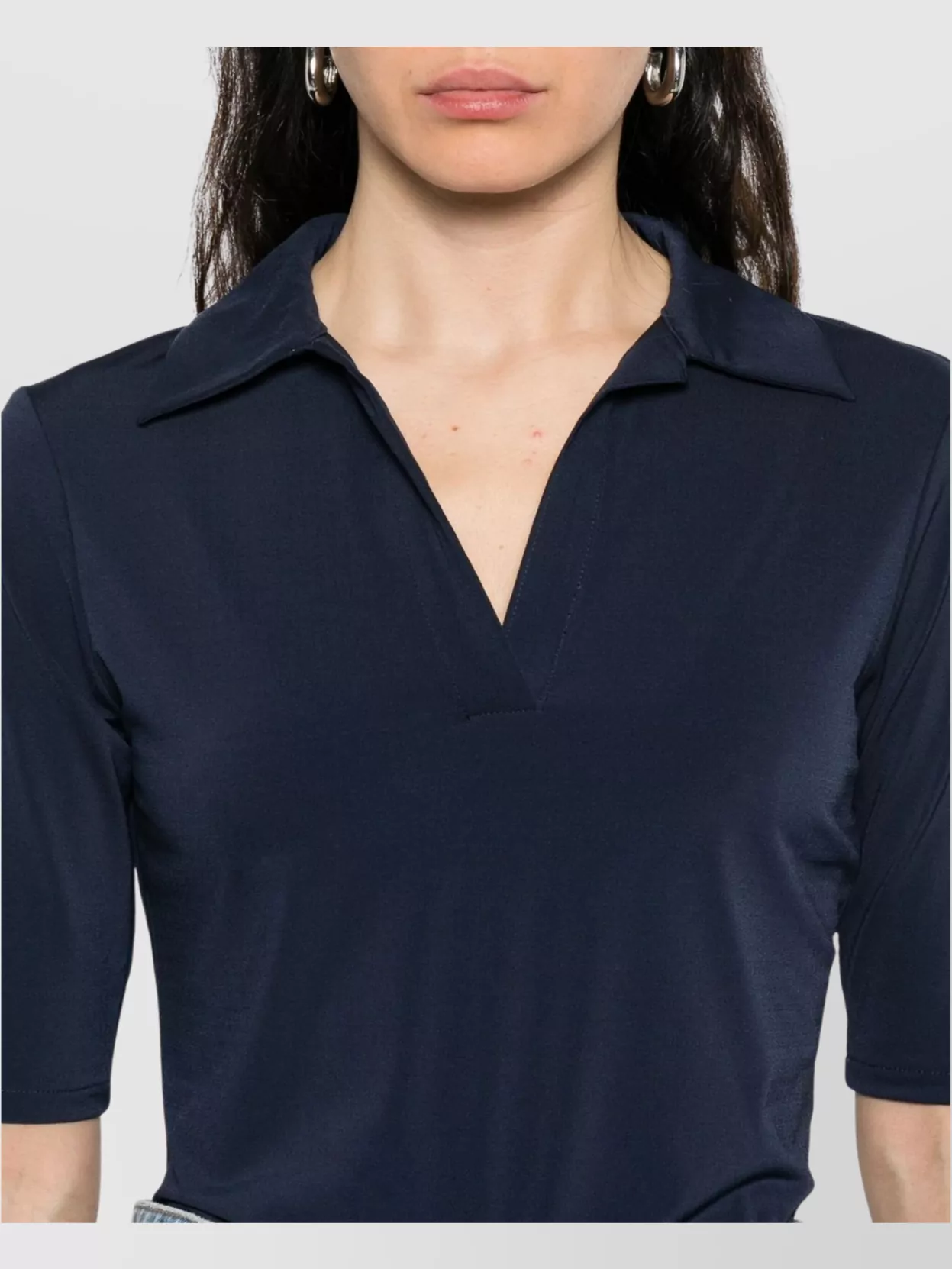 Calvin Klein Crepe Jersey Polo Collared Design
