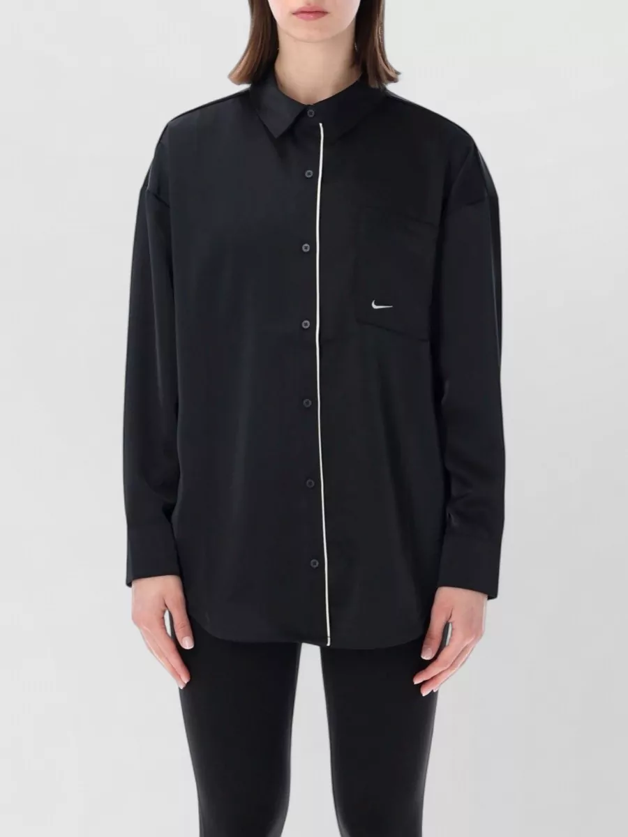 Nike Oversized Satin Long-Sleeve Shirt