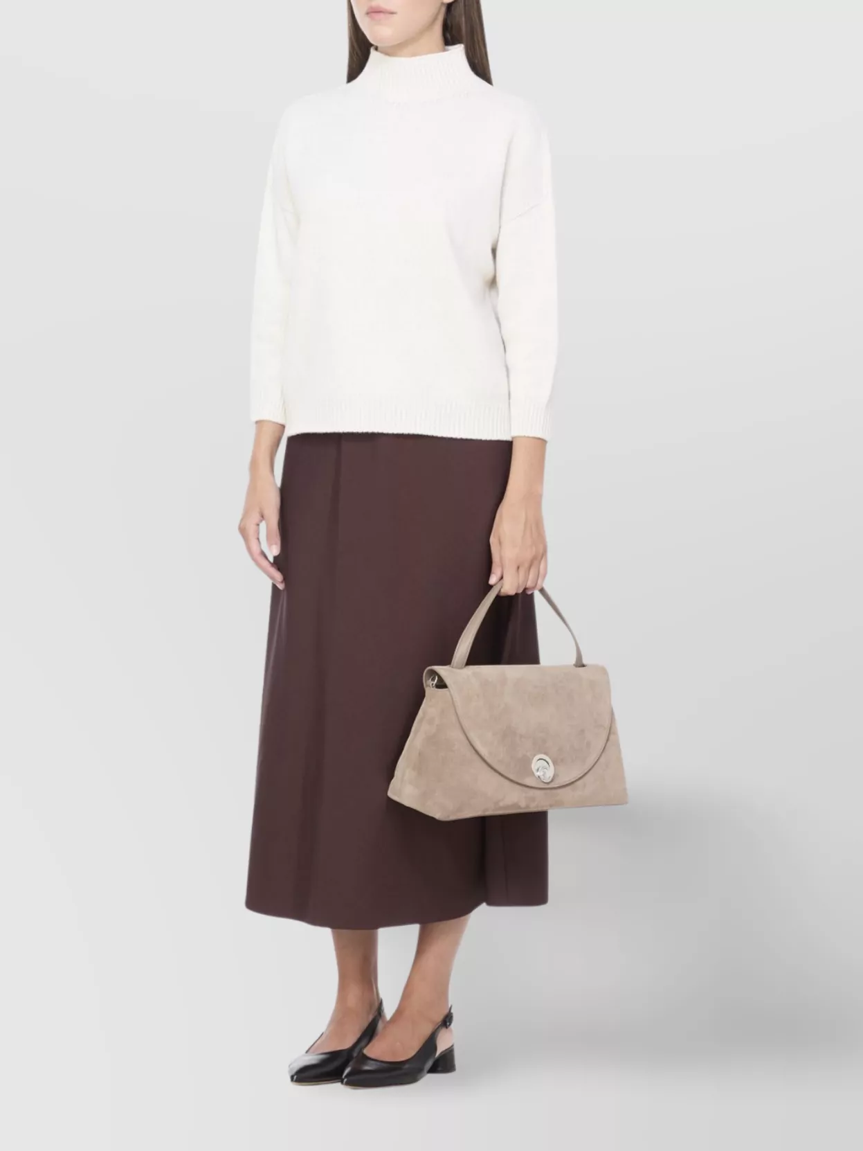 Coccinelle Dove Grey Suede Leather Shoulder Bag