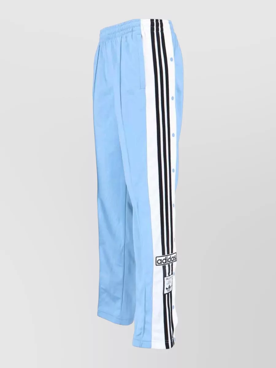 Adidas Straight Trousers Side Pockets Contrast Stripes Snaps