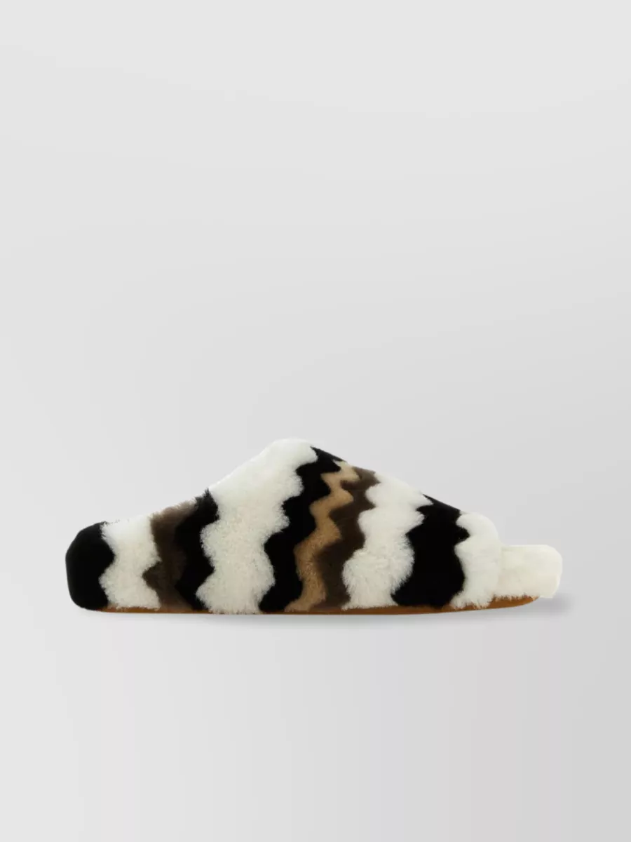Shop Chloé Embellished Animal Print Fur Slippers In Grey