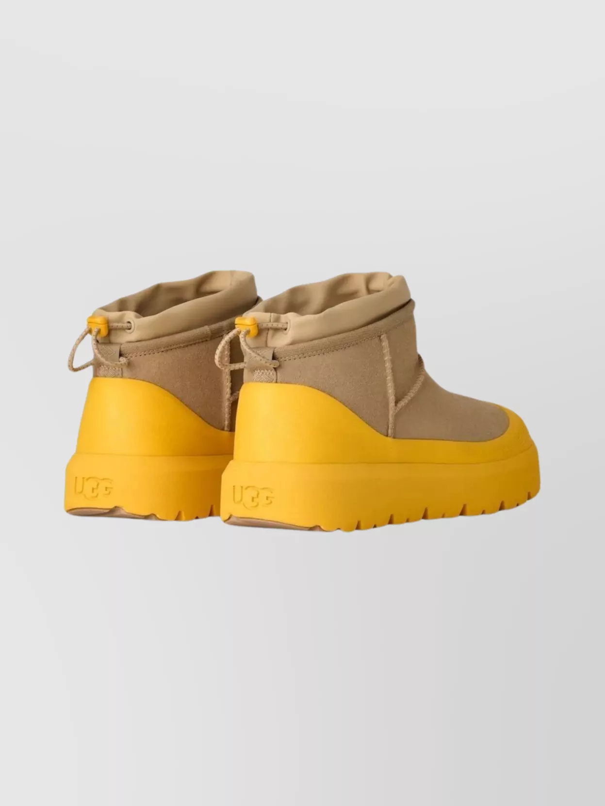 Ugg Short Weather Hybrid Fold-over Platform Boots In Brown