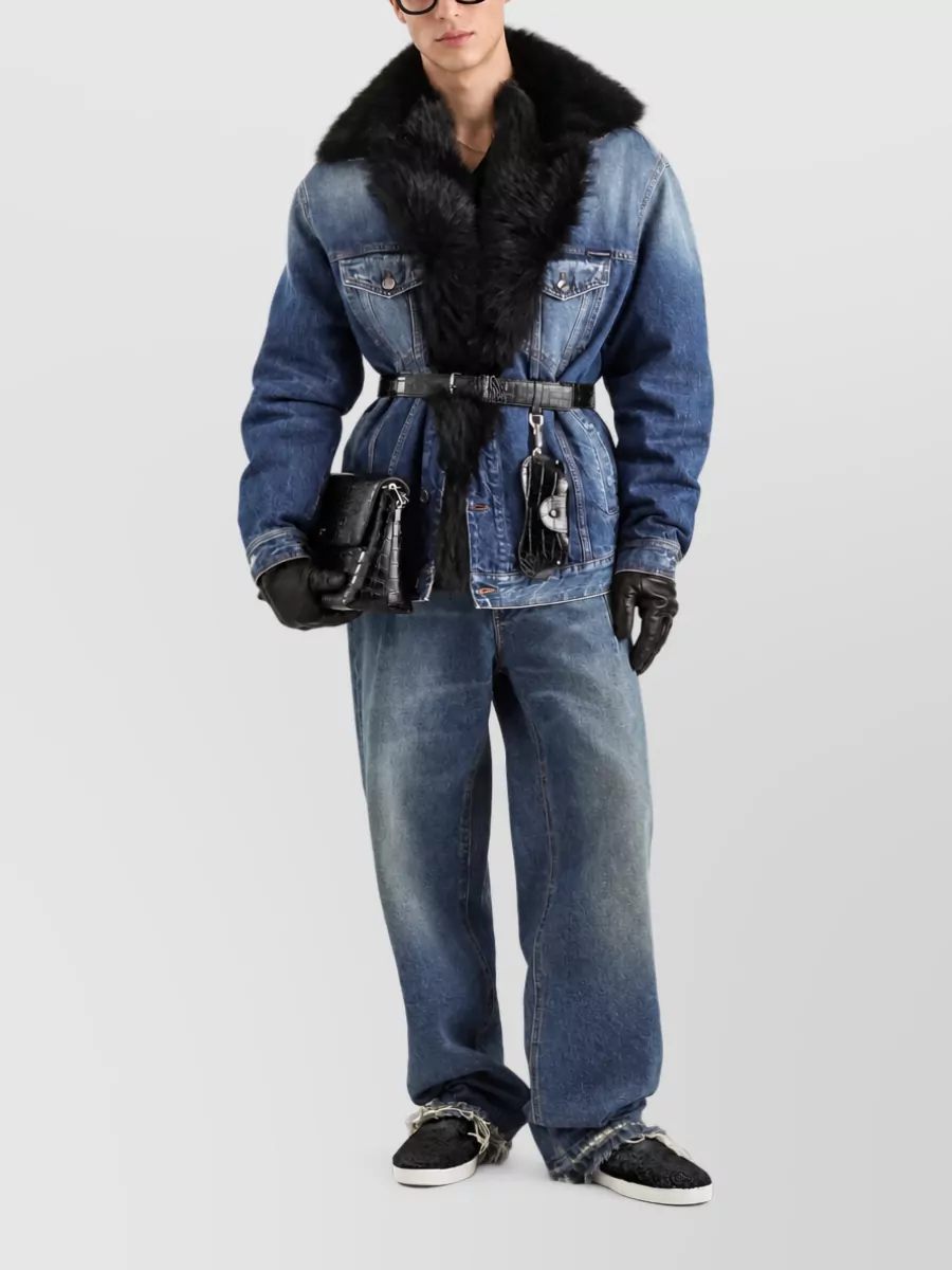 Dolce&Gabbana Oversized Pleated Denim Trousers