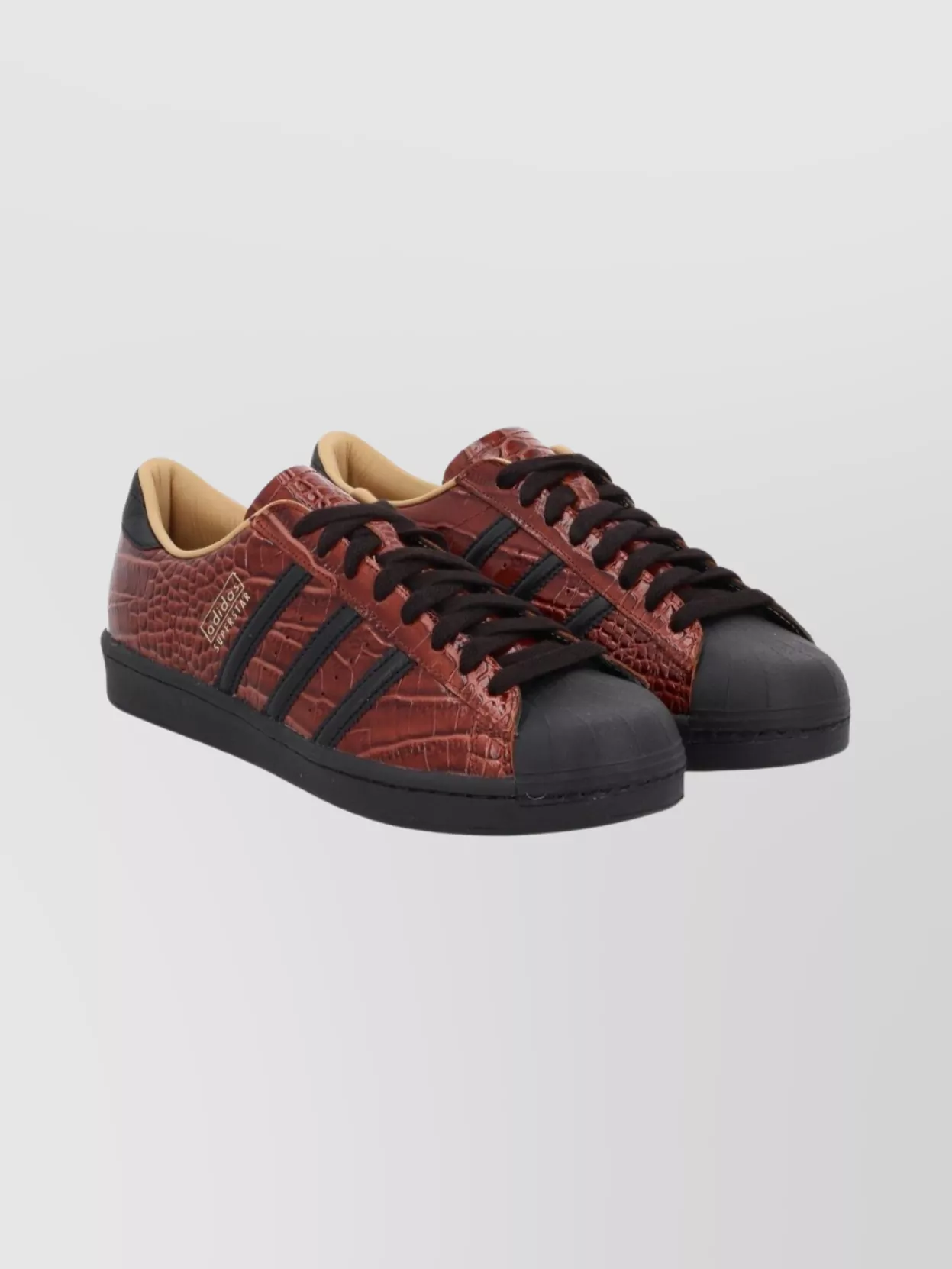 Adidas Originals Crocodile Texture Low-Top Sneakers With Rubber Sole