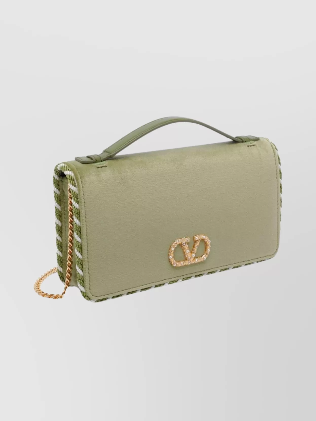 Valentino Garavani Signature Velvet Chain Wallet