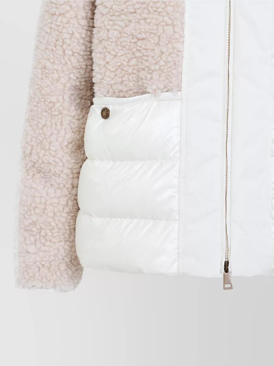 Moncler Quilted Faux Fur Down Jacket
