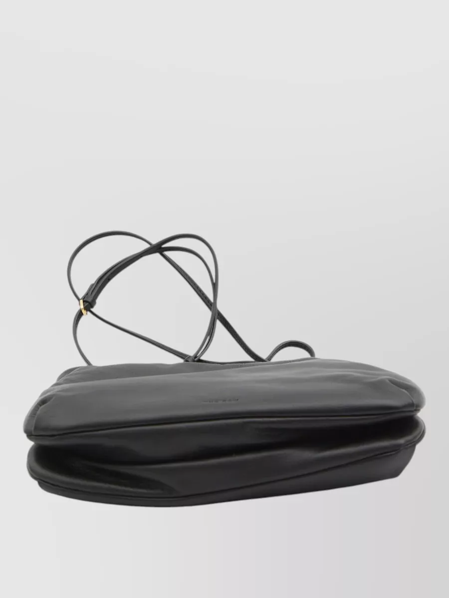 The Row Calfskin Leather Ruched Crossbody Bag