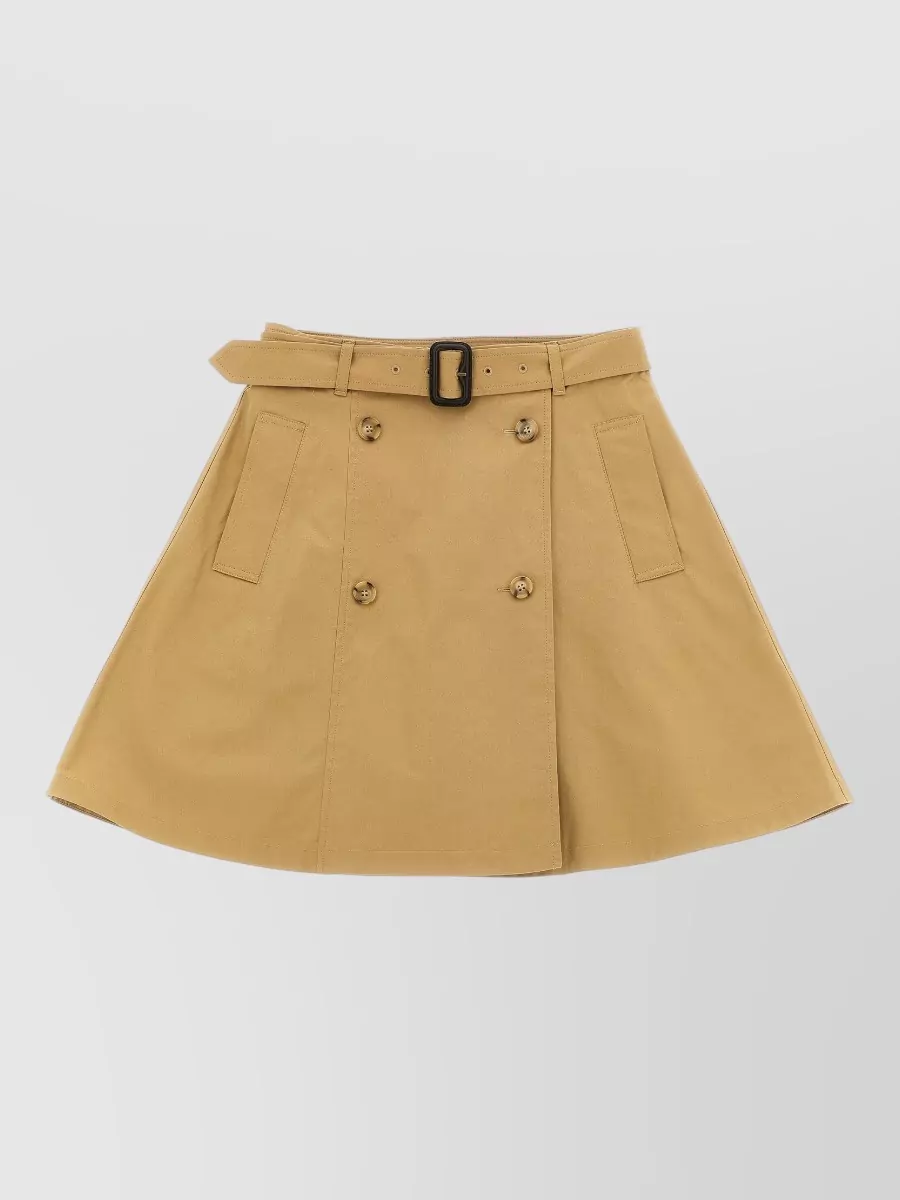Burberry cotton twill double-breasted a-line skirt