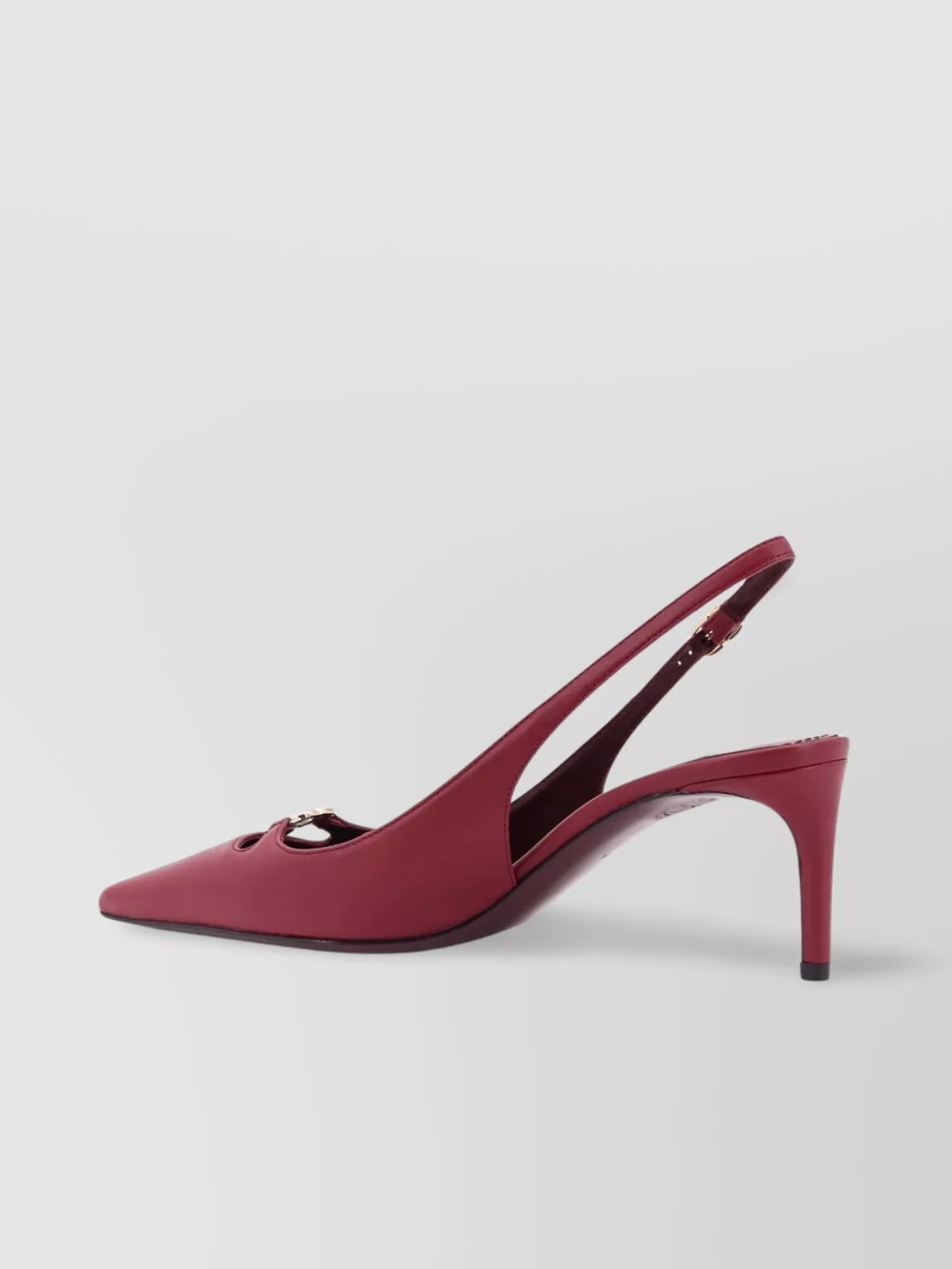Dolce & Gabbana Bordeaux Slingback Pumps With Medium Stiletto Heel And Logo Plaque On The Front In Patent Leather Wo