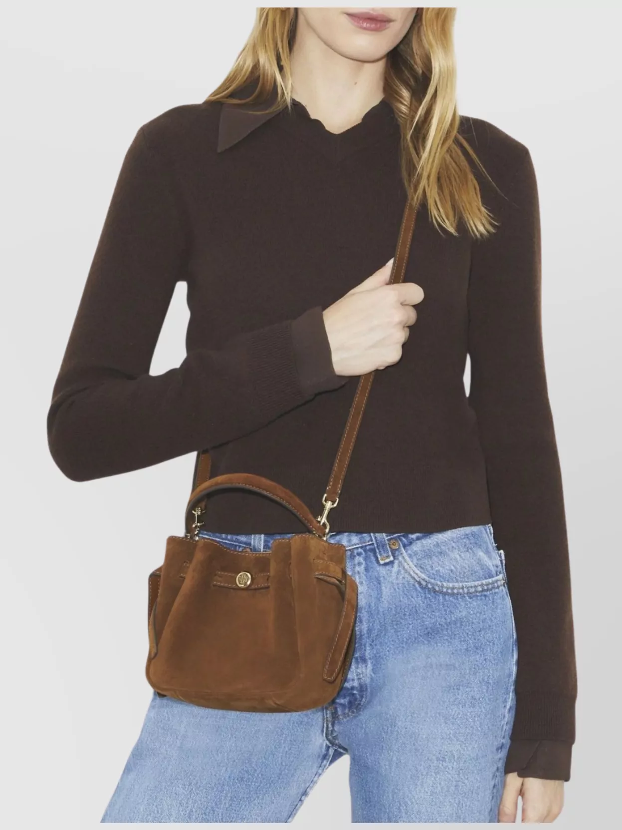 Tory Burch Mini Bucket Crossbody Bag Handle In Orange