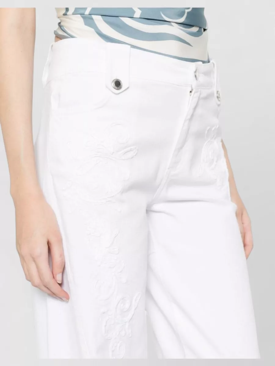 Ermanno Firenze Embroidered Denim Flared Jeans